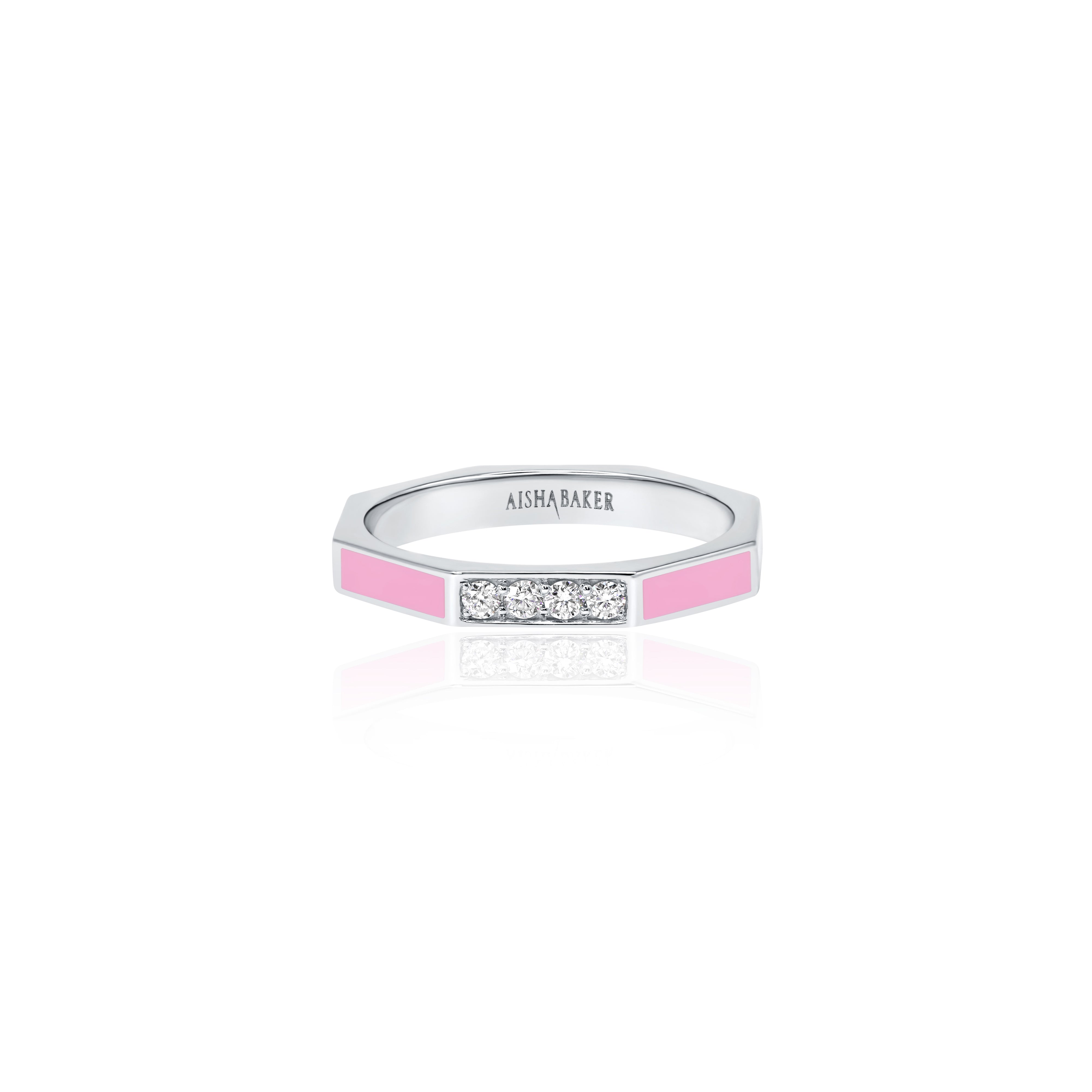 Fingers Crossed Pink White Gold