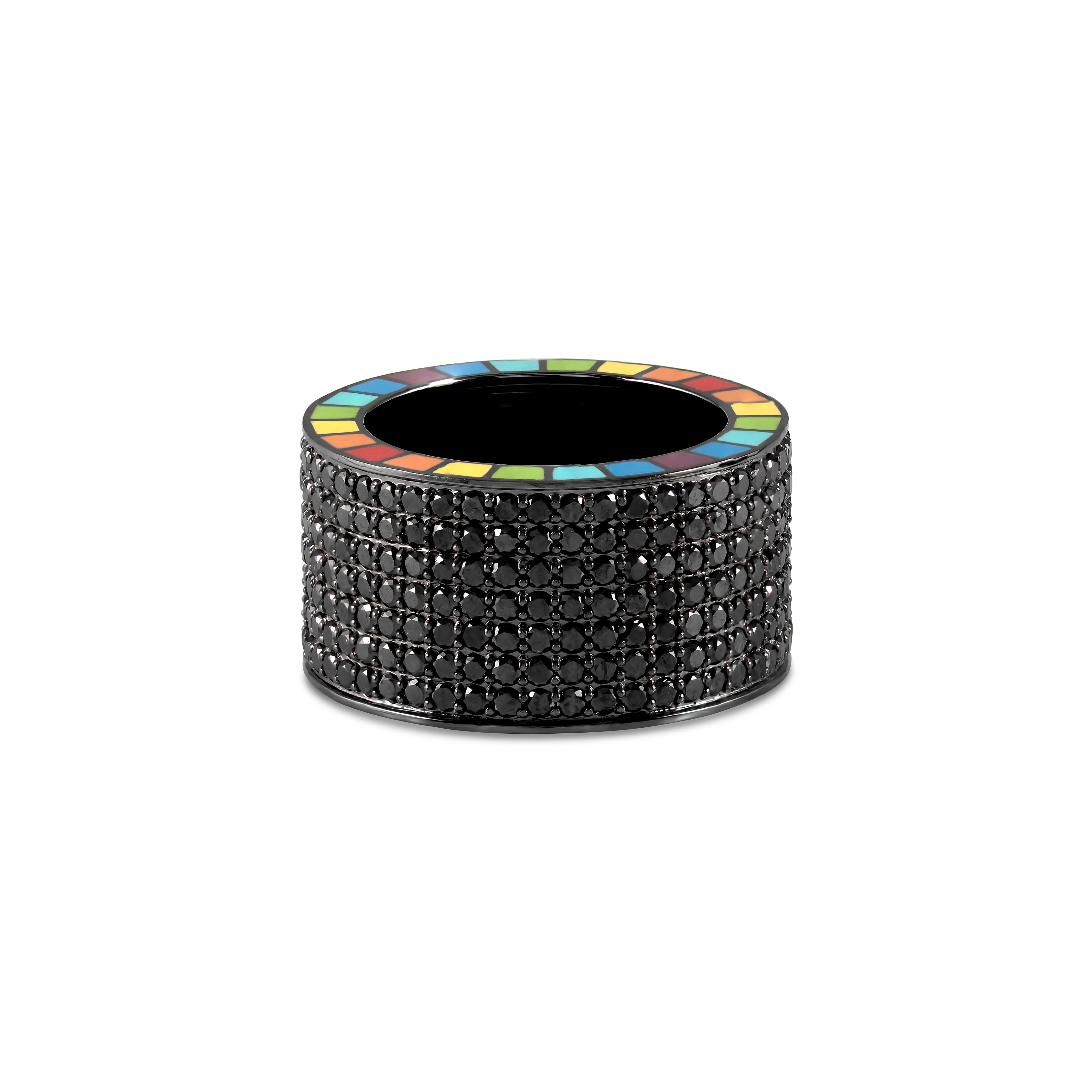 Me Wide Black Diamond Ring