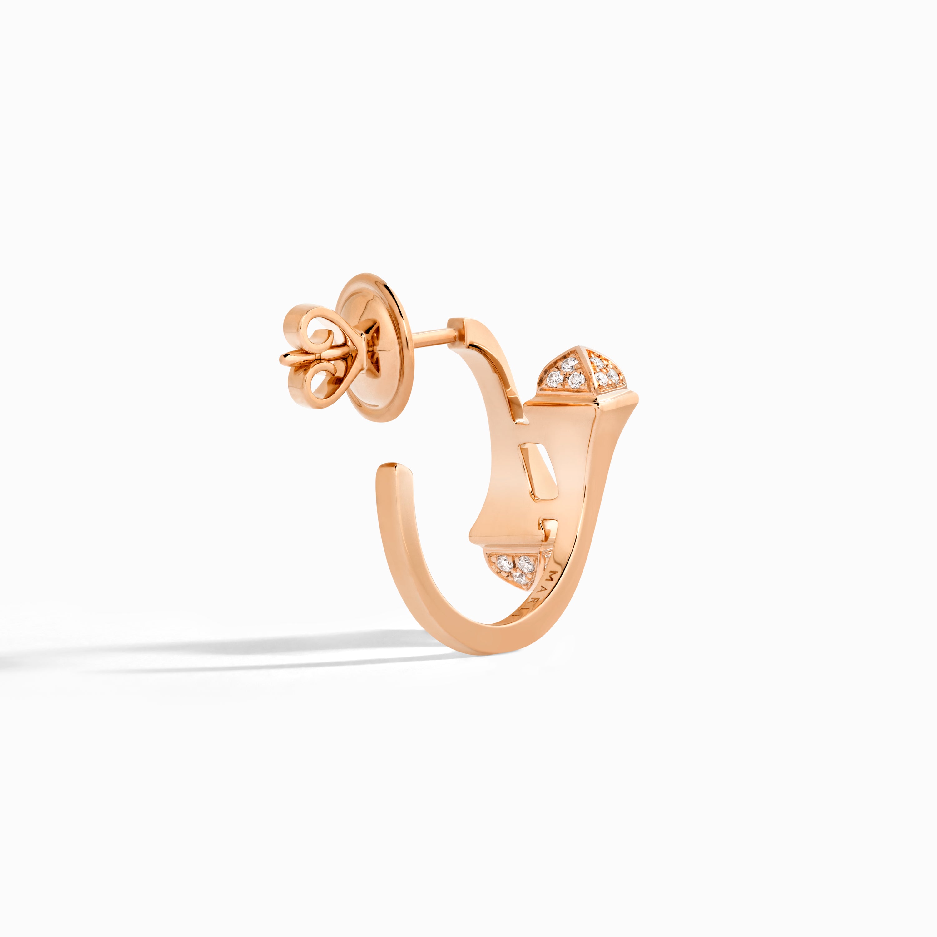Cleo Gold Open Hoop Earrings with Diamond Pyramids — фото 3