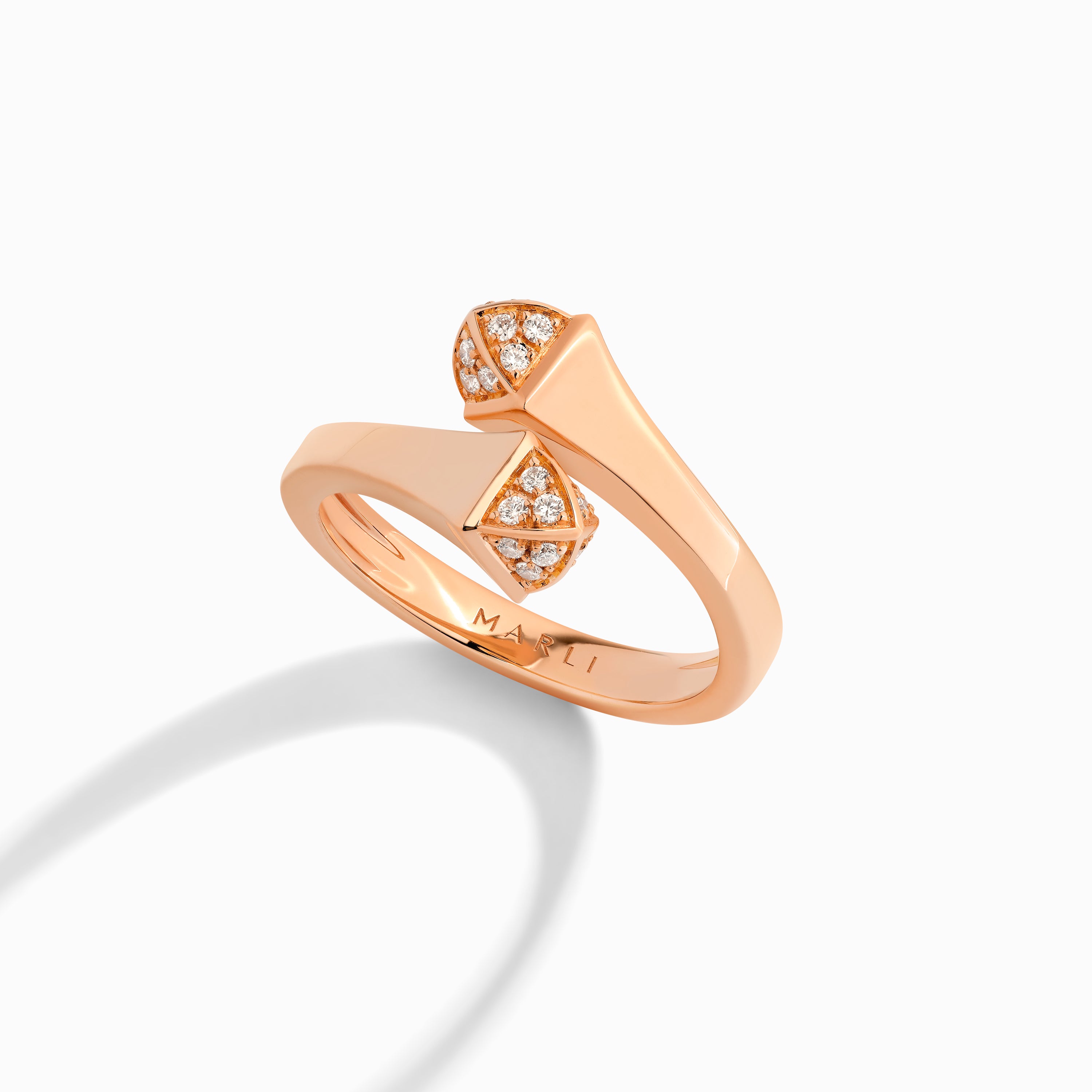 Cleo Gold Slim Ring with Diamond Pyramids — фото 2