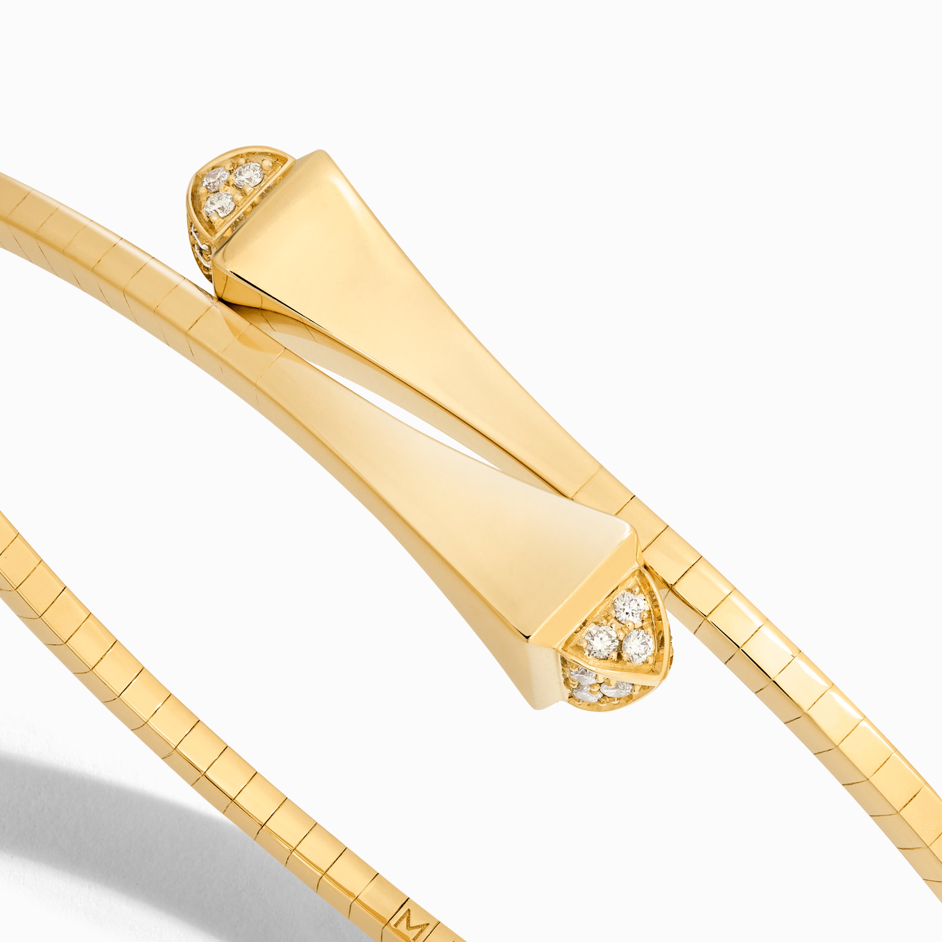 Cleo Gold Slim Slip-On Bracelet with Diamond Pyramids — фото 8