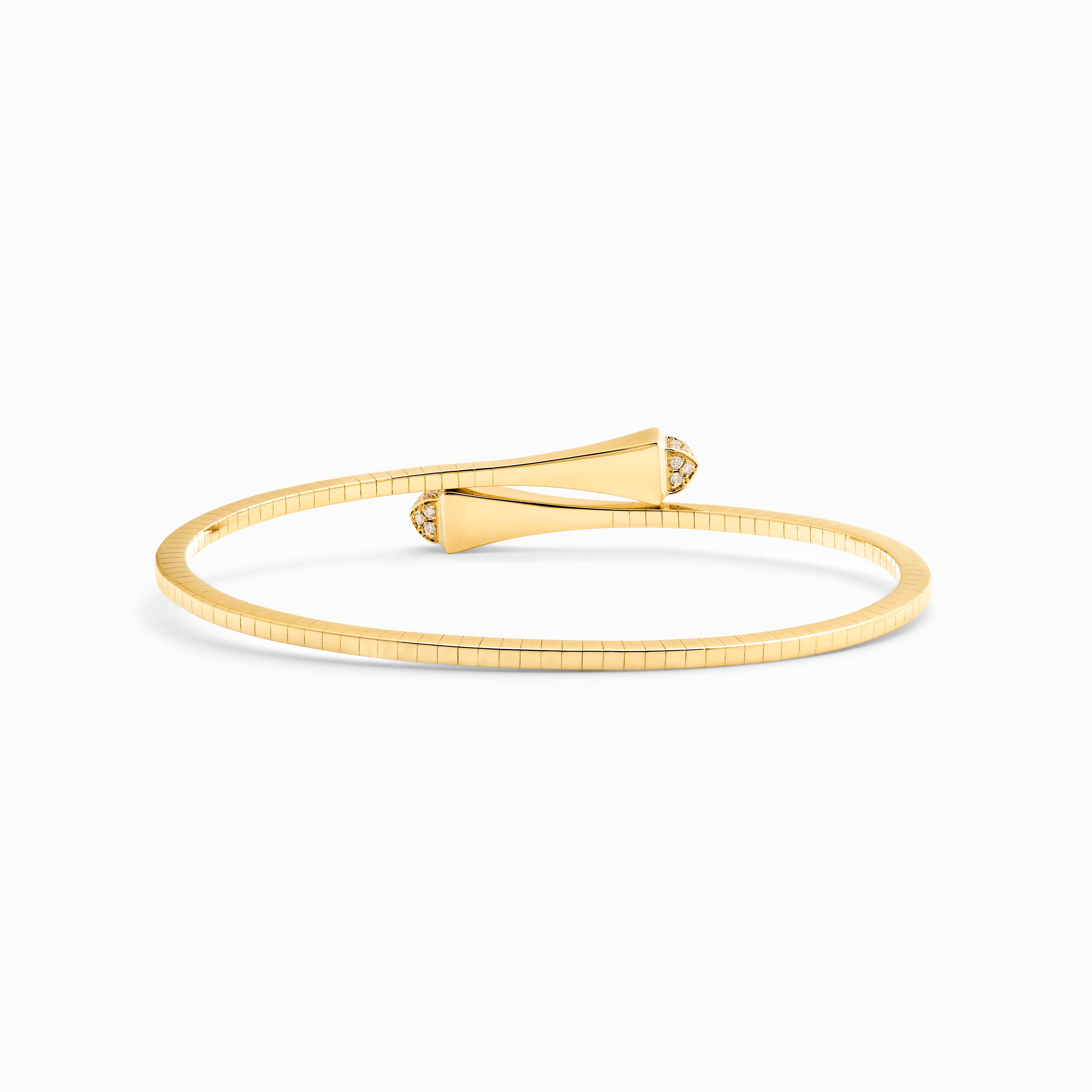 Cleo Gold Slim Slip-On Bracelet with Diamond Pyramids — фото 6