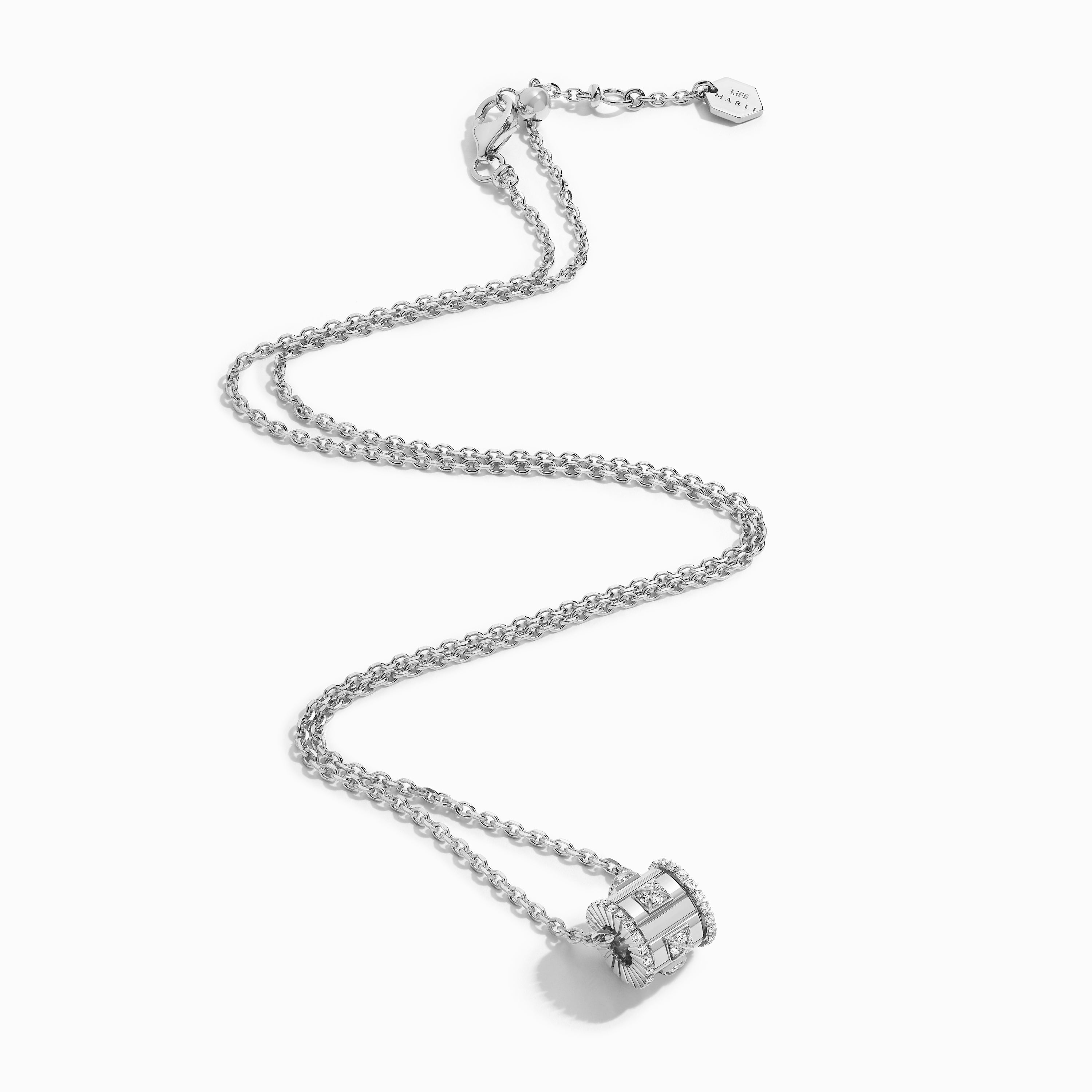 LIFE Full Diamond Spinning Pendant Necklace