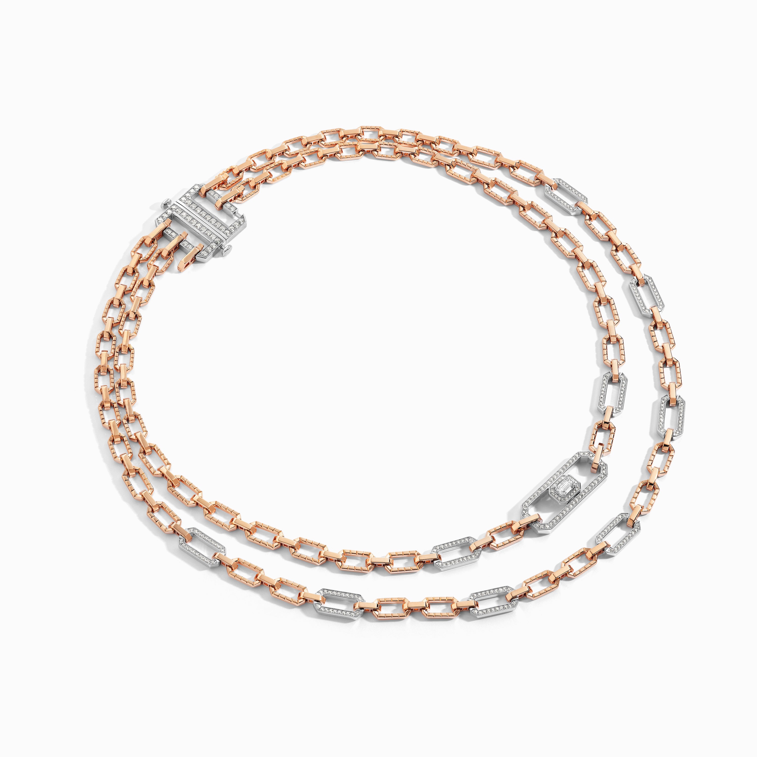 Empire Two-Tone Multi-Layer Diamond Statement Necklace — фото 7