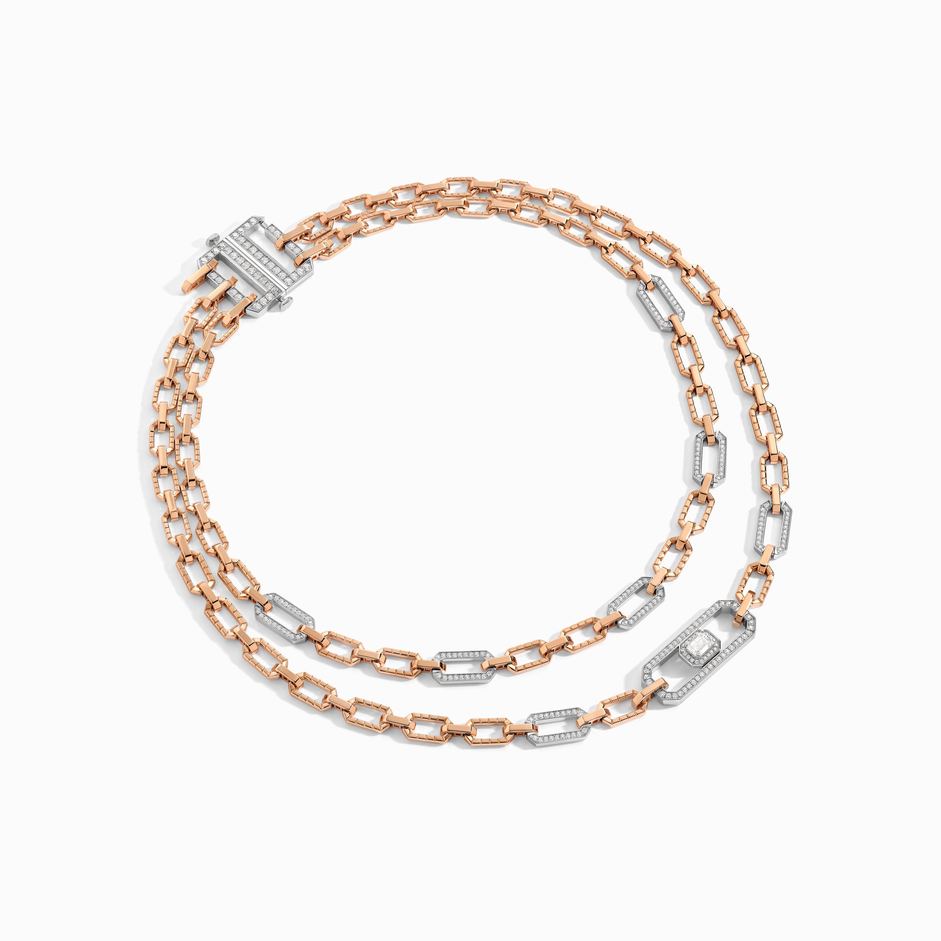 Empire Two-Tone Multi-Layer Diamond Statement Necklace — фото 9