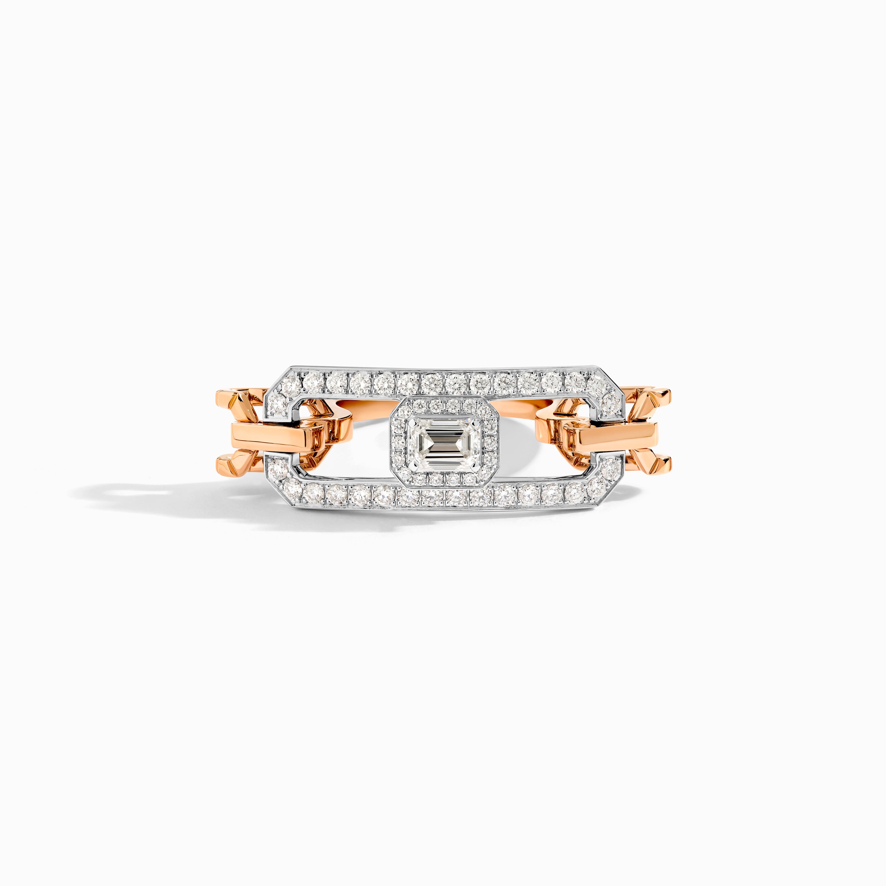 Empire Two-Tone Diamond Statement Open Link Ring — фото 2