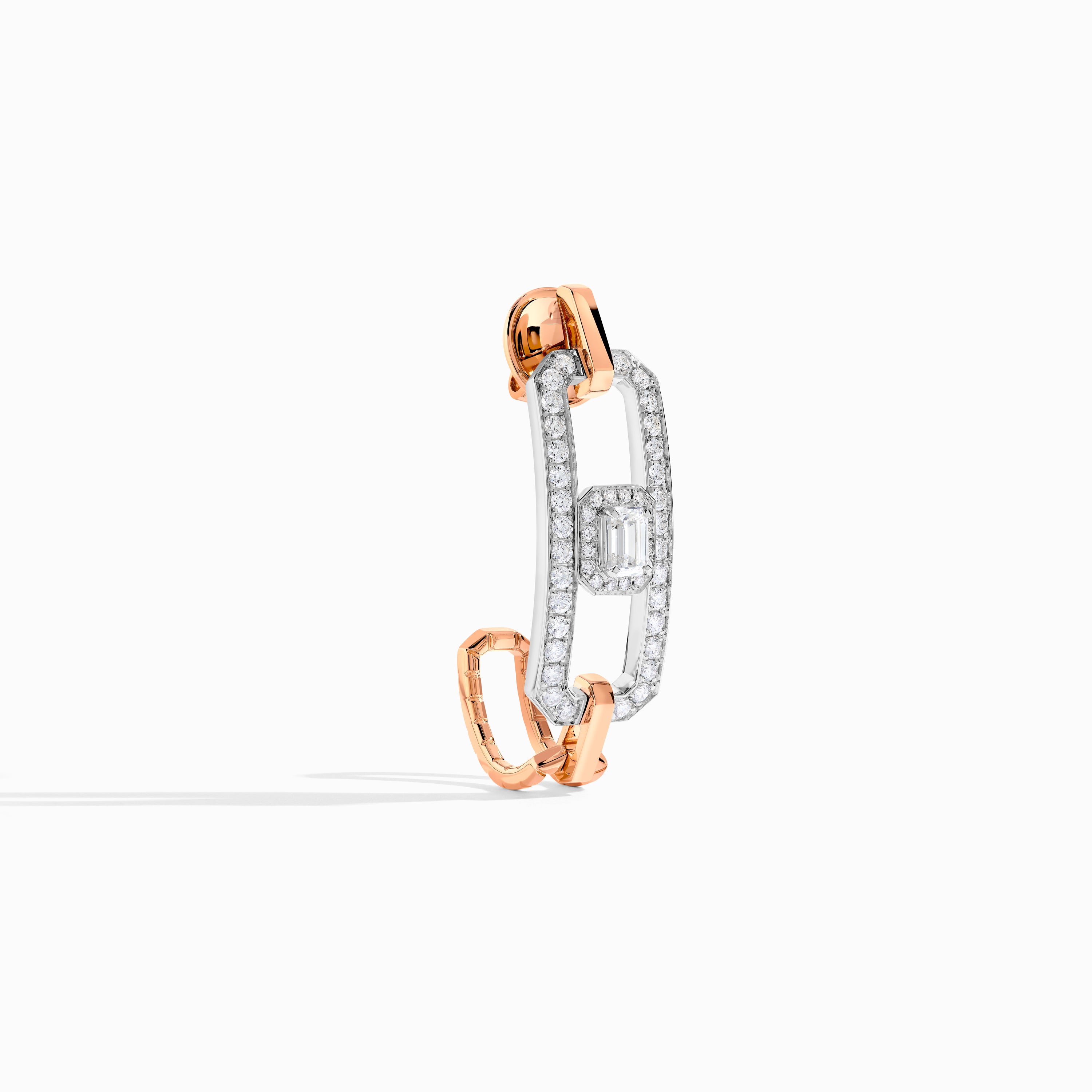 Empire Two-Tone Diamond Statement Open Link Earrings — фото 2