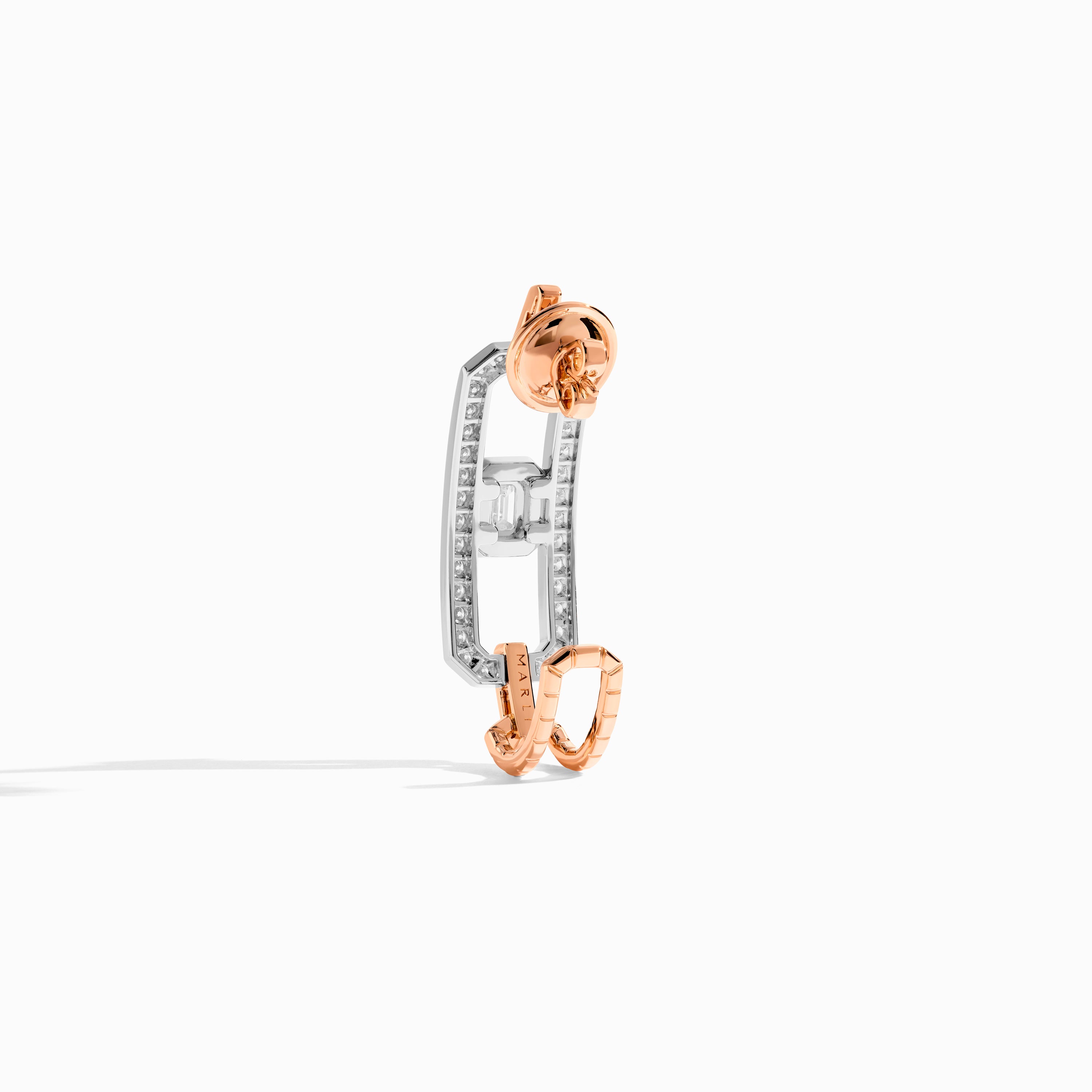 Empire Two-Tone Diamond Statement Open Link Earrings — фото 3