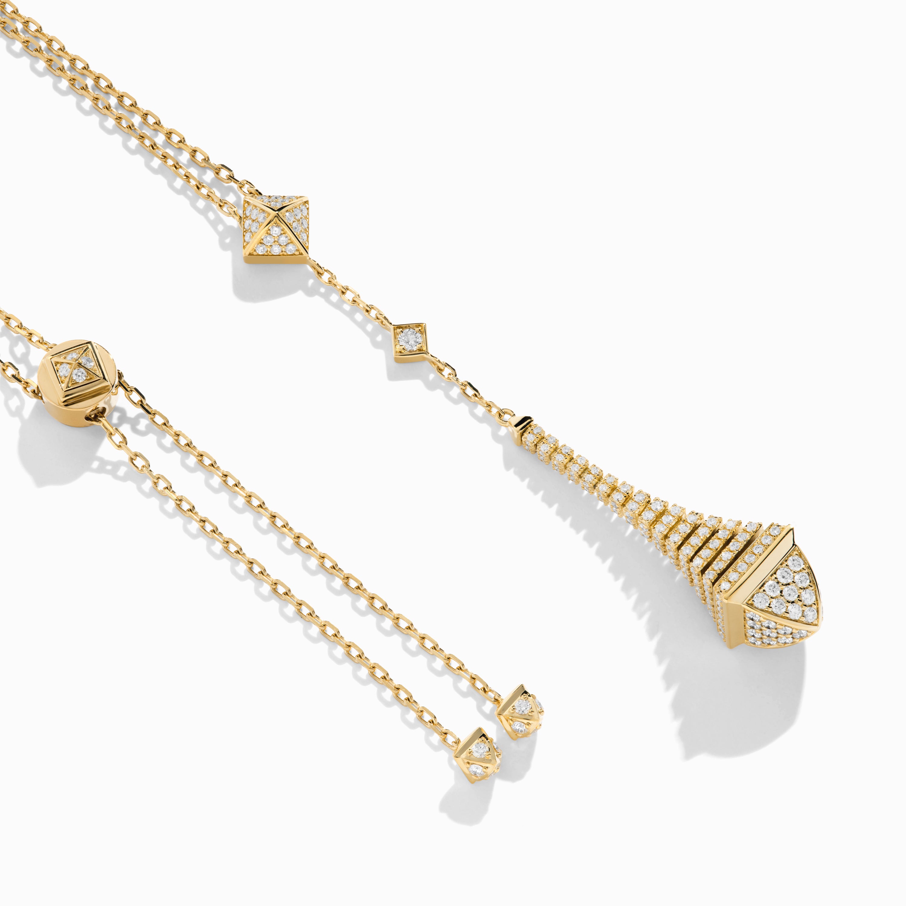 Cleo Rev Full Diamond Long Chain Drop Pendant Necklace — фото 2