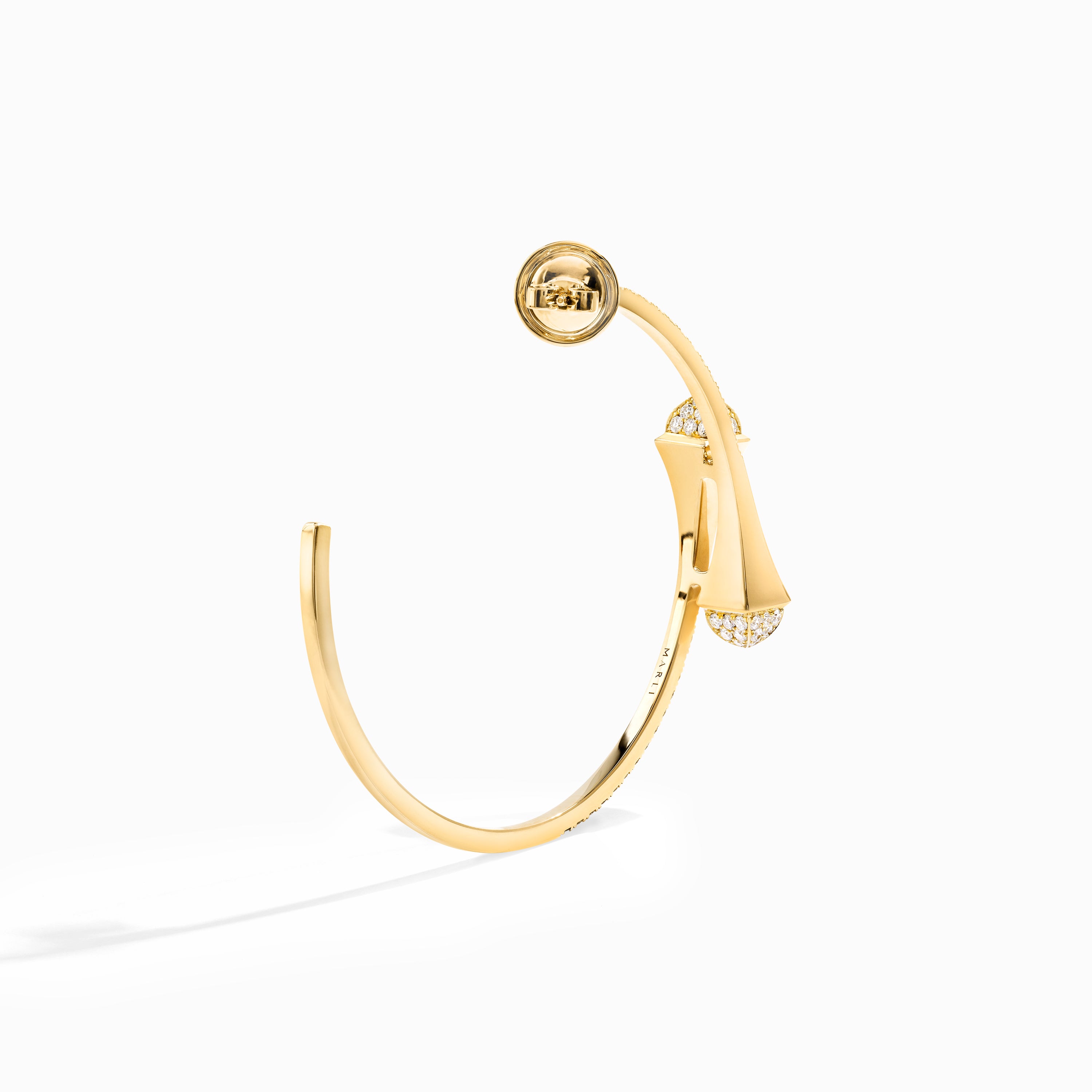 Cleo Full Diamond Midi Hoop Earrings — фото 3