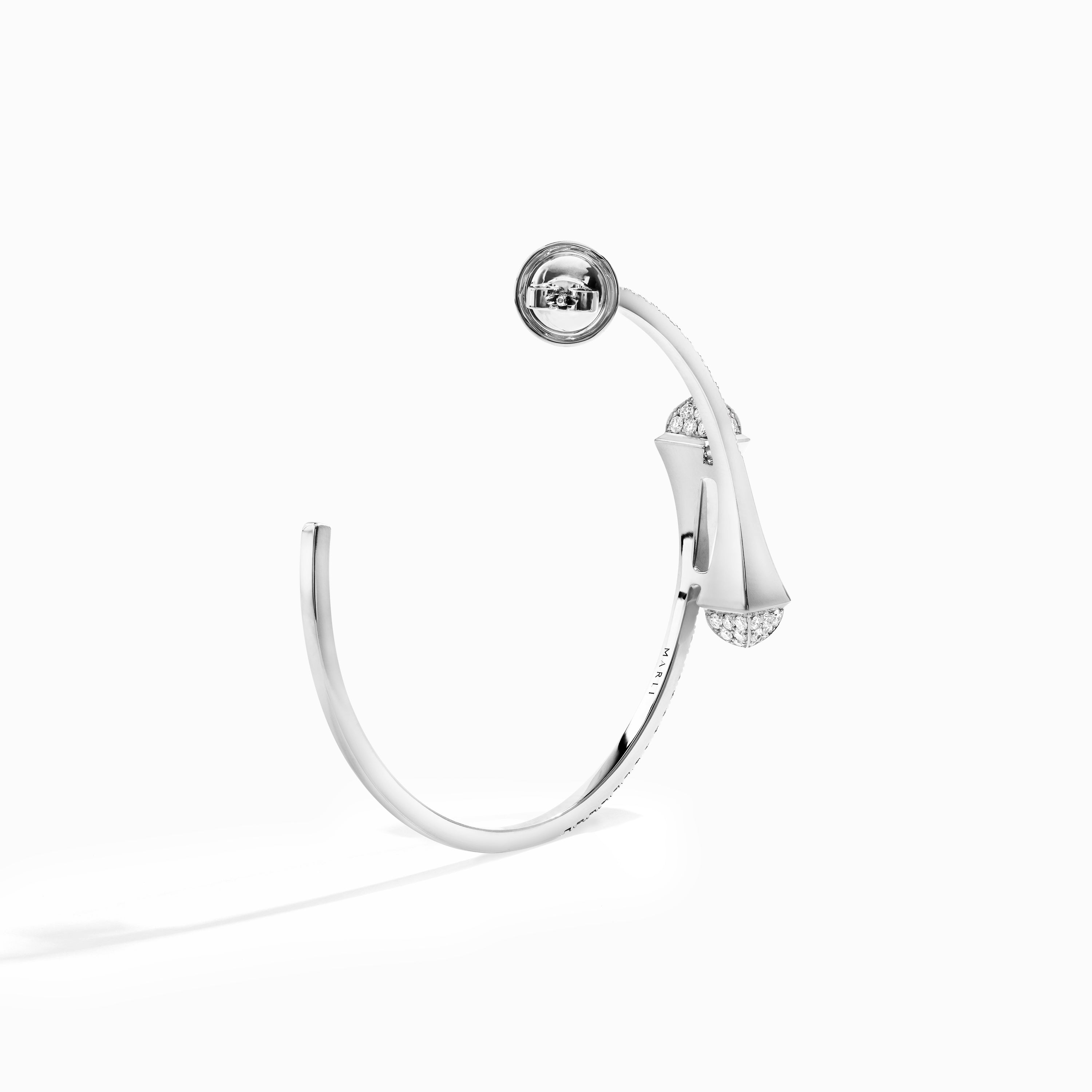 Cleo Full Diamond Midi Hoop Earrings — фото 7