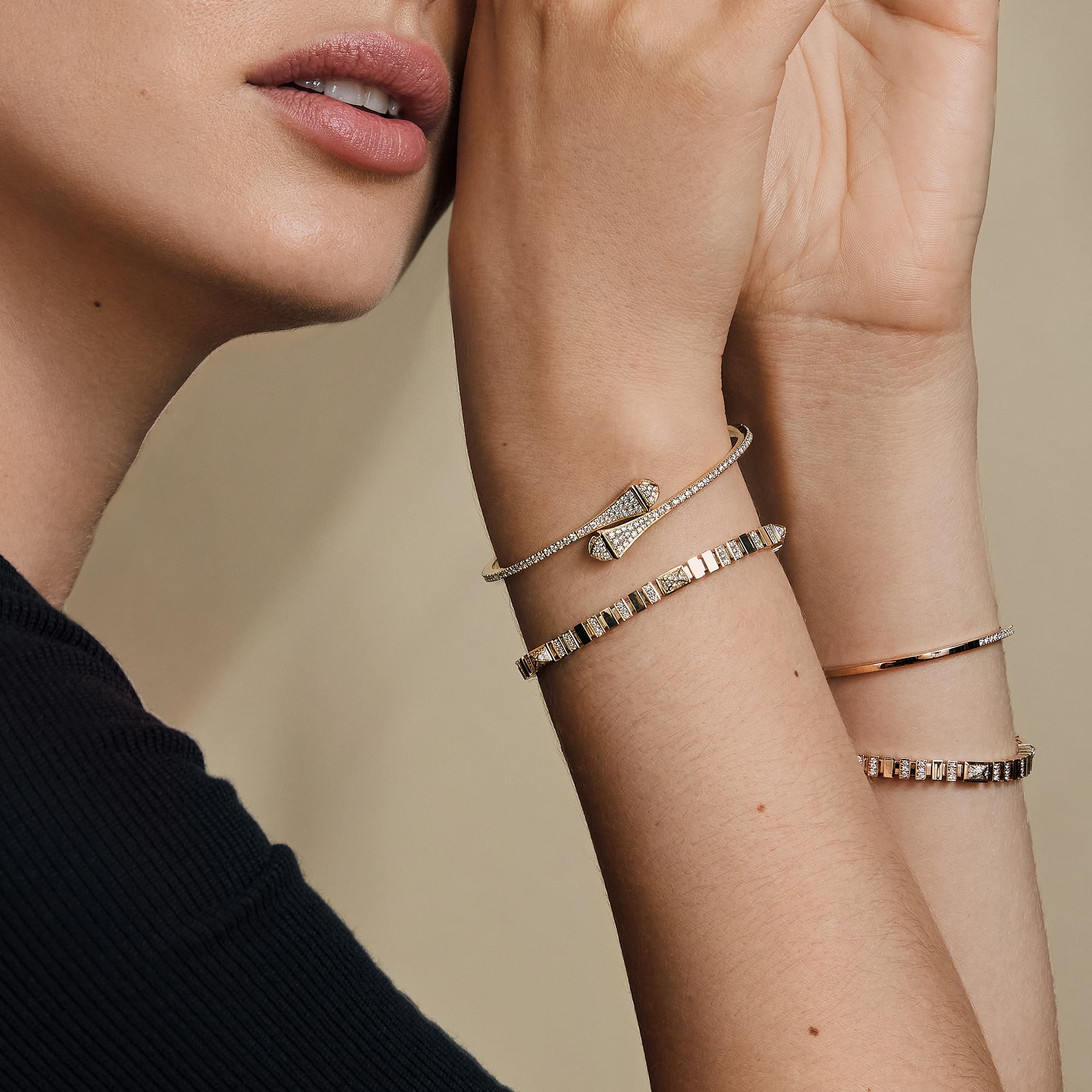 Cleo Full Diamond Midi Slip-On Bracelet — фото 5