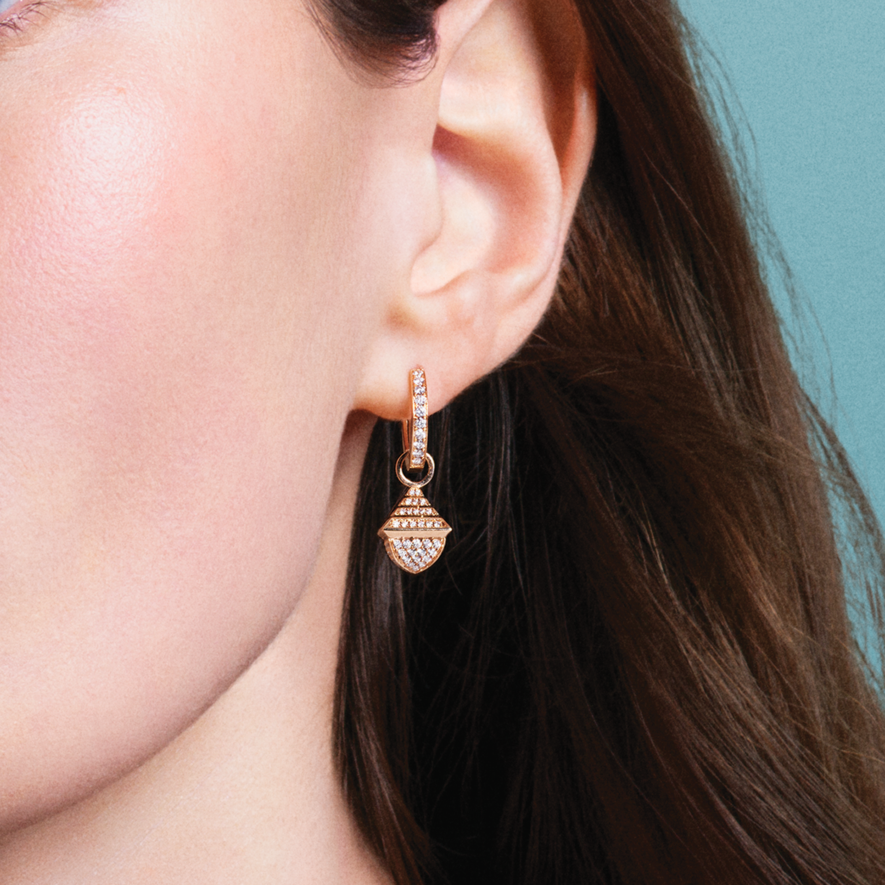 Cleo Rev Midi Full Diamond Drop Earrings — фото 12