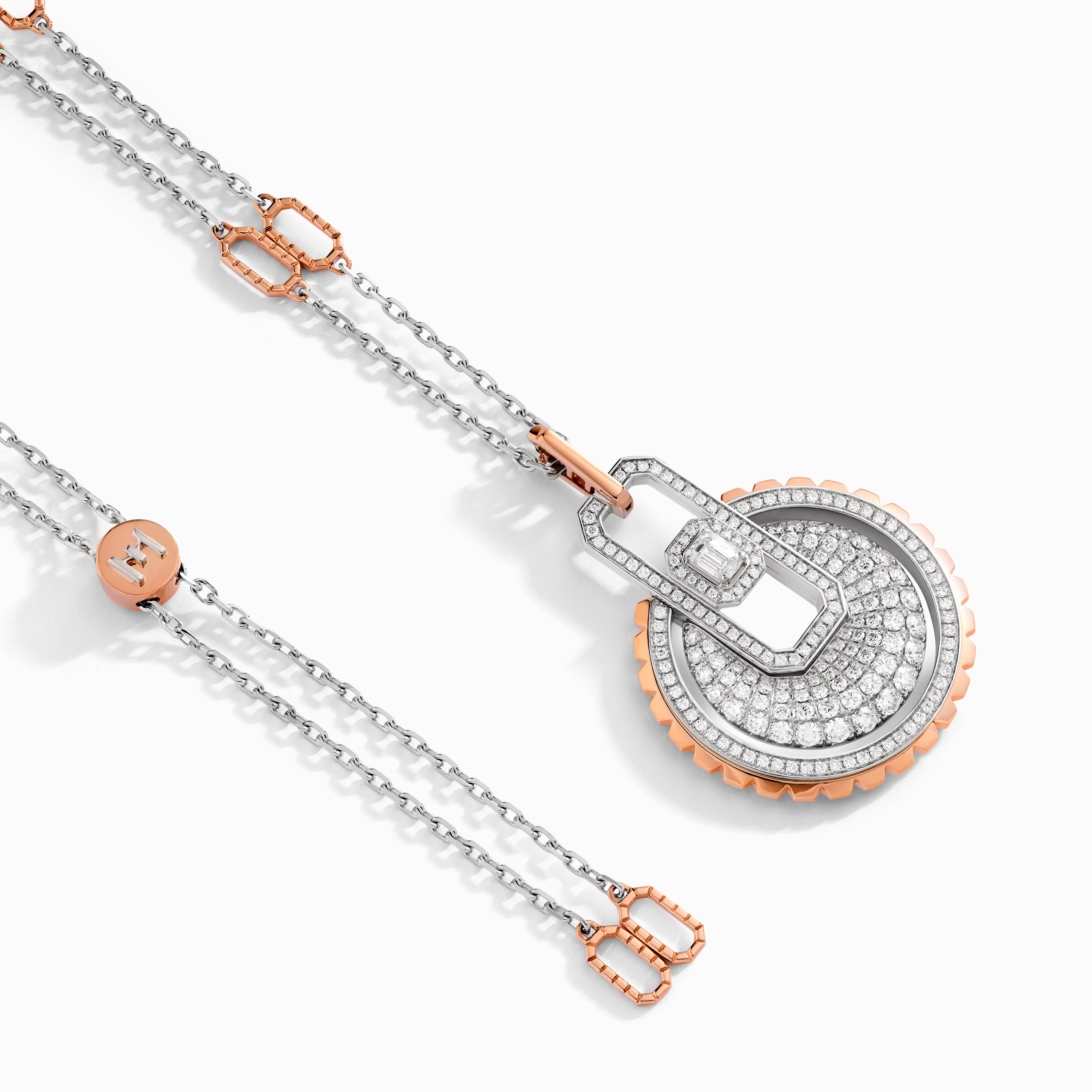 Empire Two-Tone Diamond Pendant Necklace — фото 2