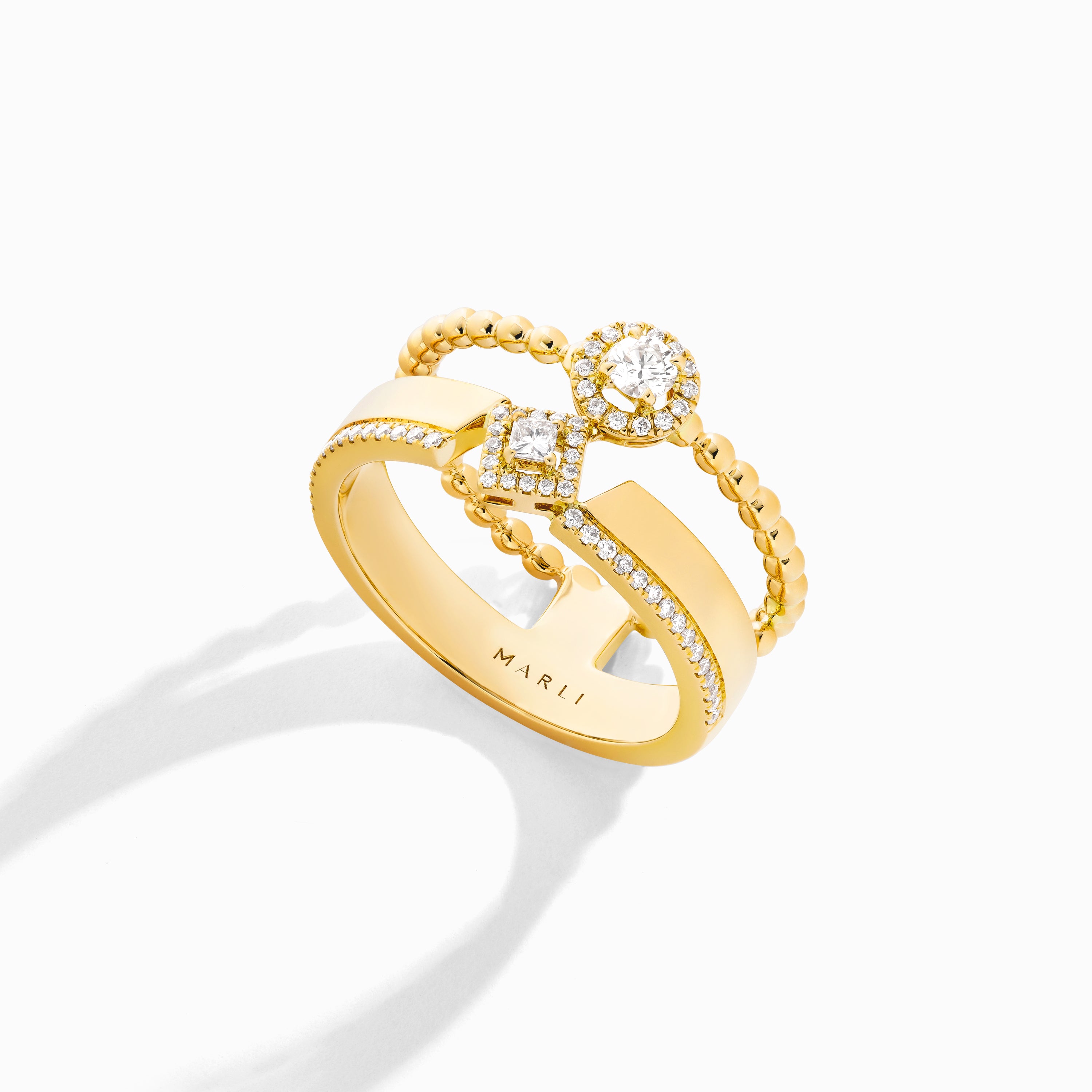 Rock Mix Double-Strand Ring