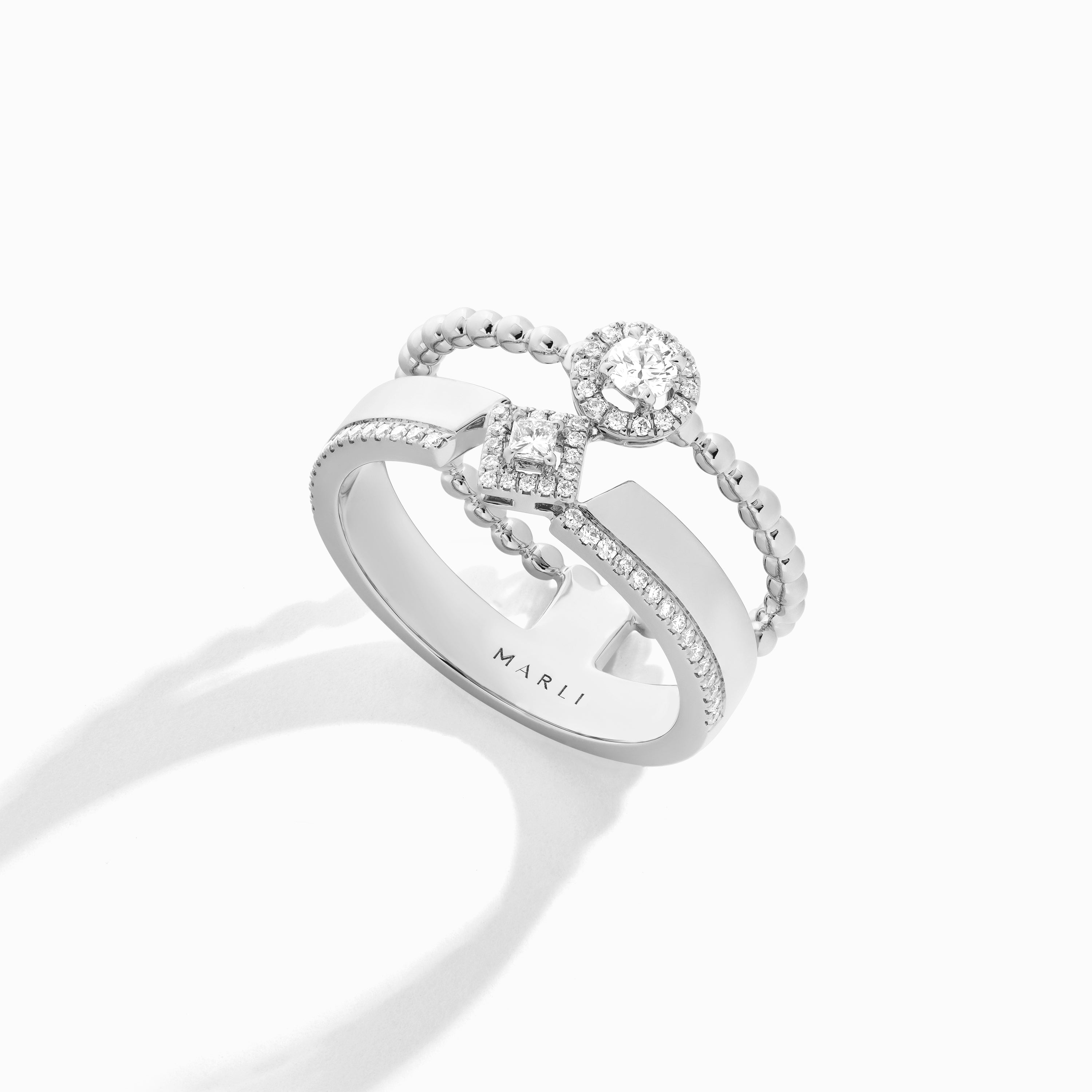 Rock Mix Double-Strand Ring