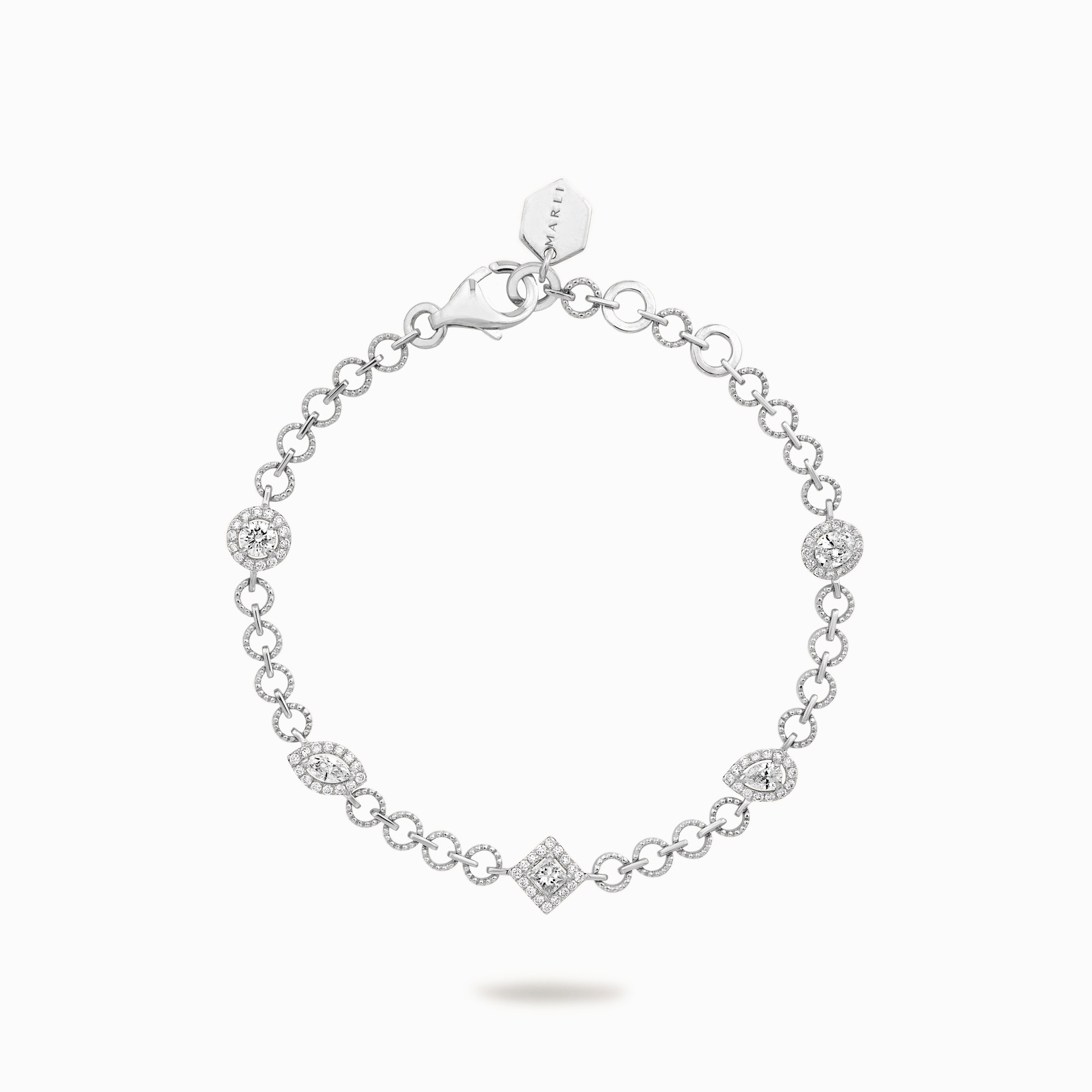 Rock Charm Beaded Chain Bracelet