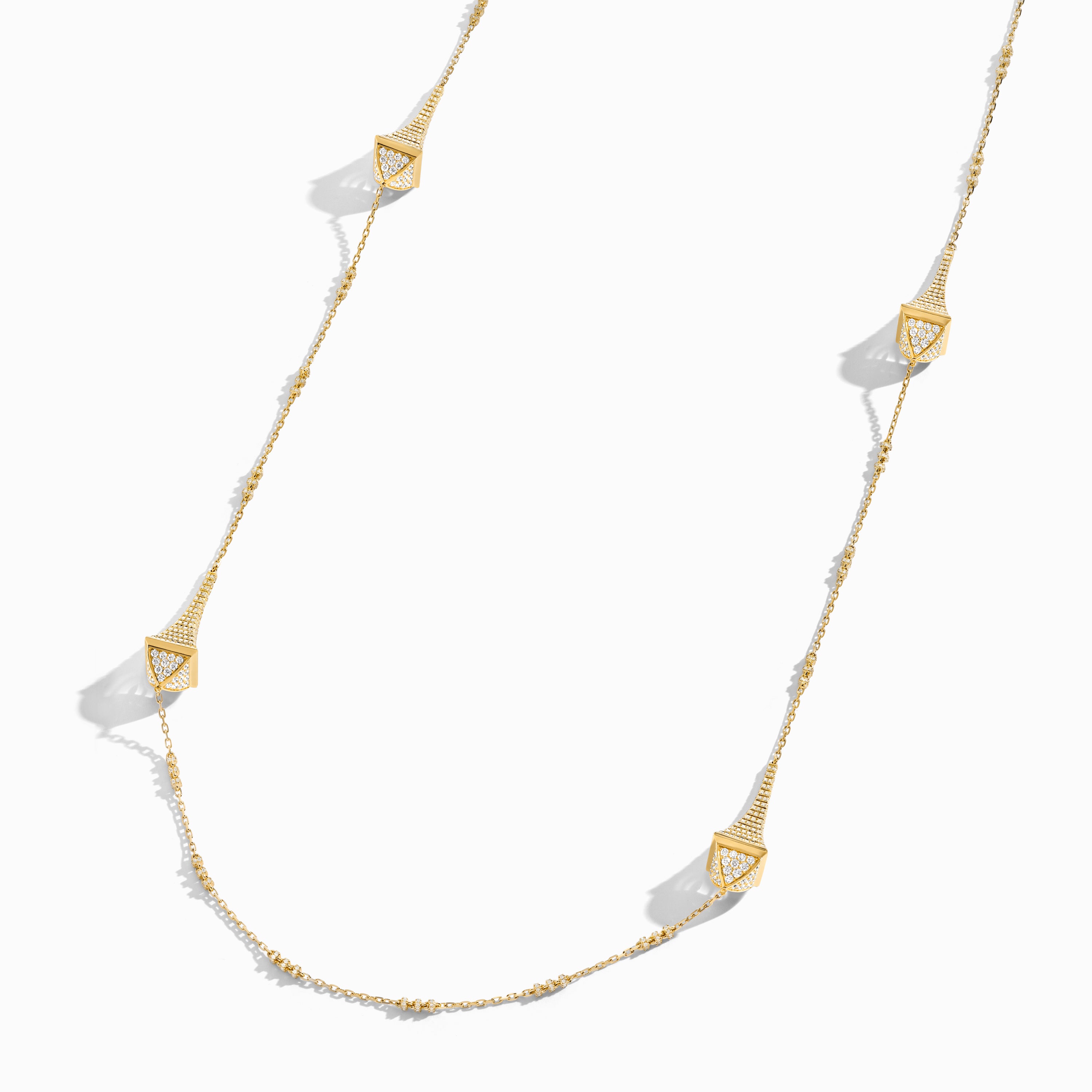 Cleo Rev Full Diamond Long Chain Necklace