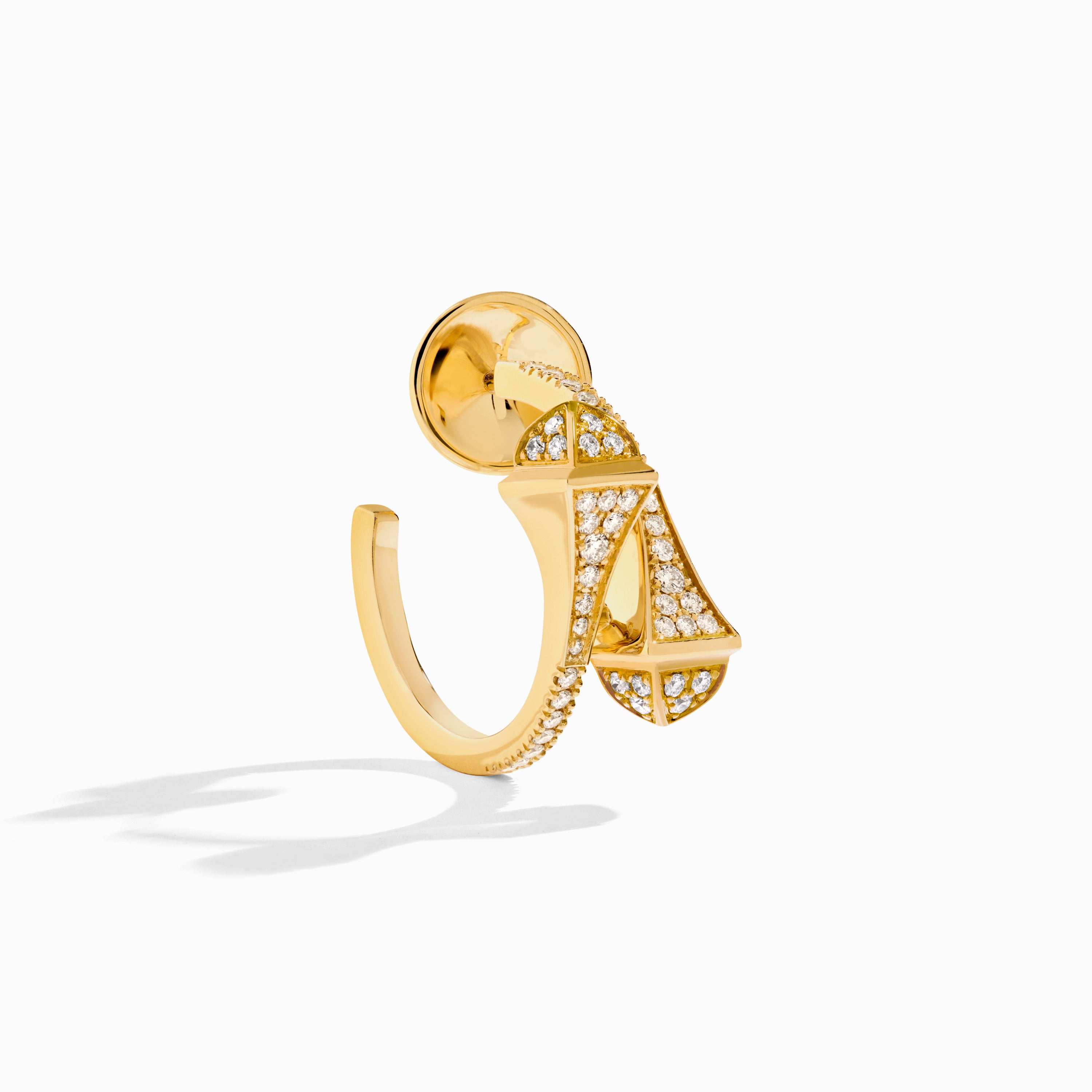 Cleo Full Diamond Open Hoop Earrings — фото 2