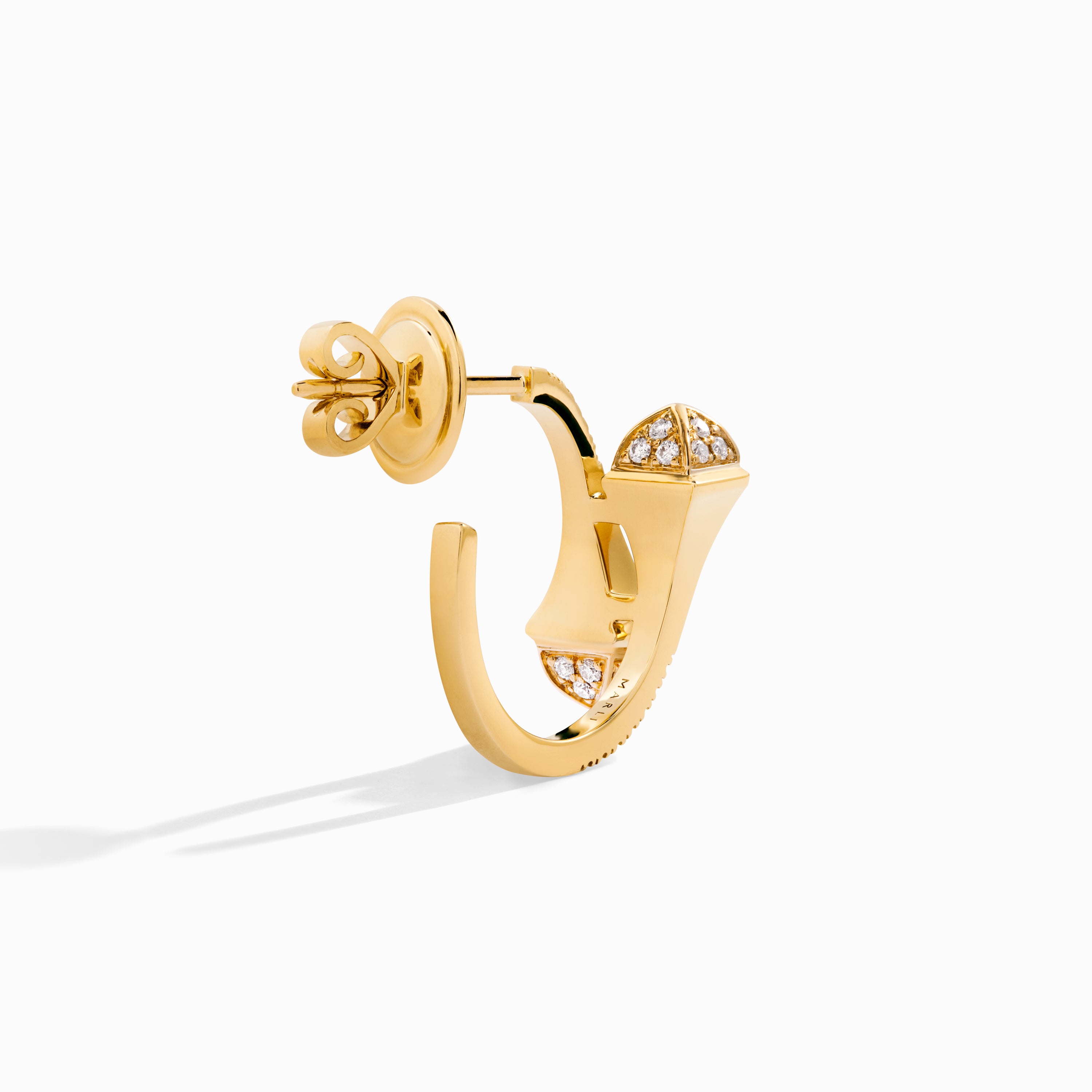 Cleo Full Diamond Open Hoop Earrings — фото 3