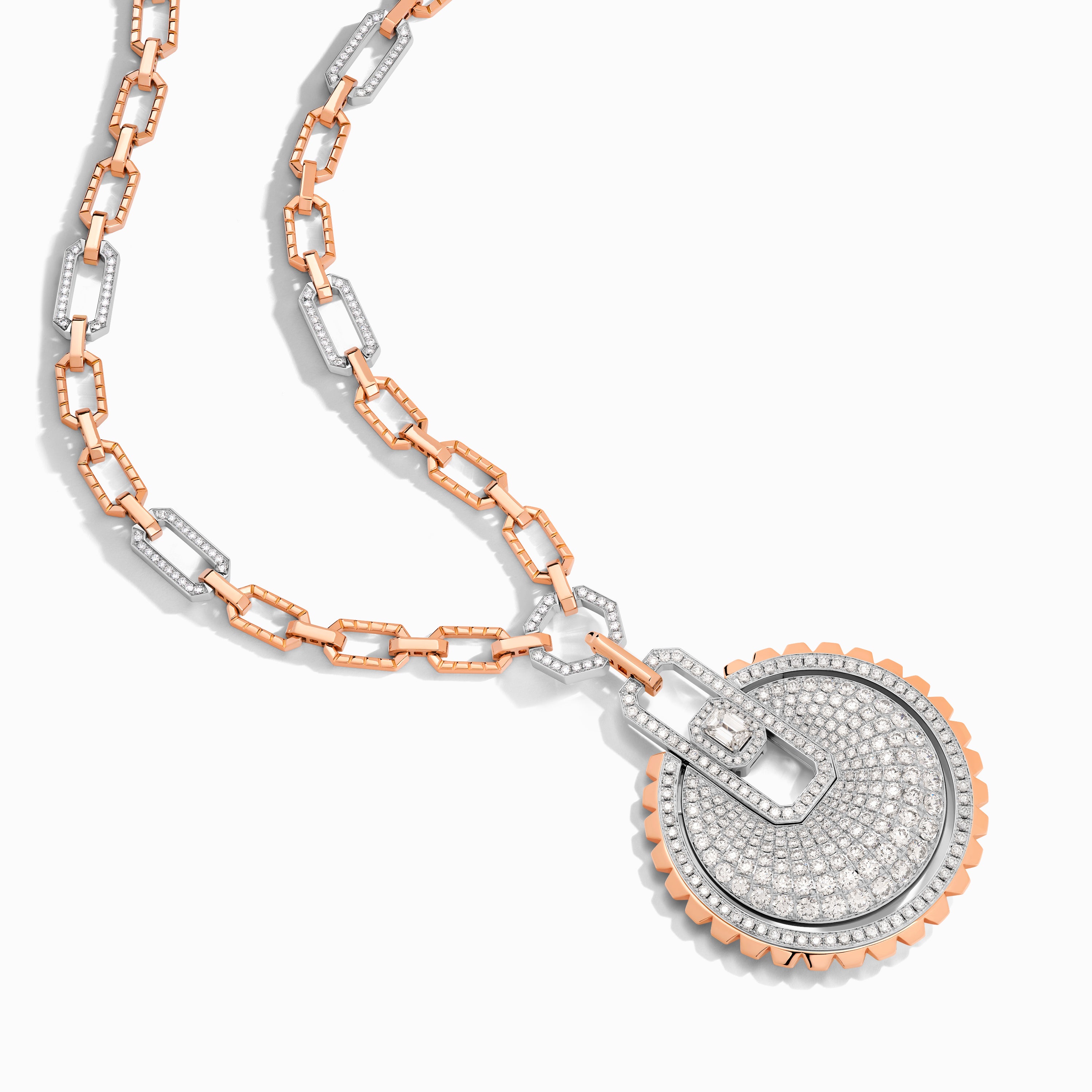 Empire Two-Tone Diamond Statement Pendant Necklace — фото 2