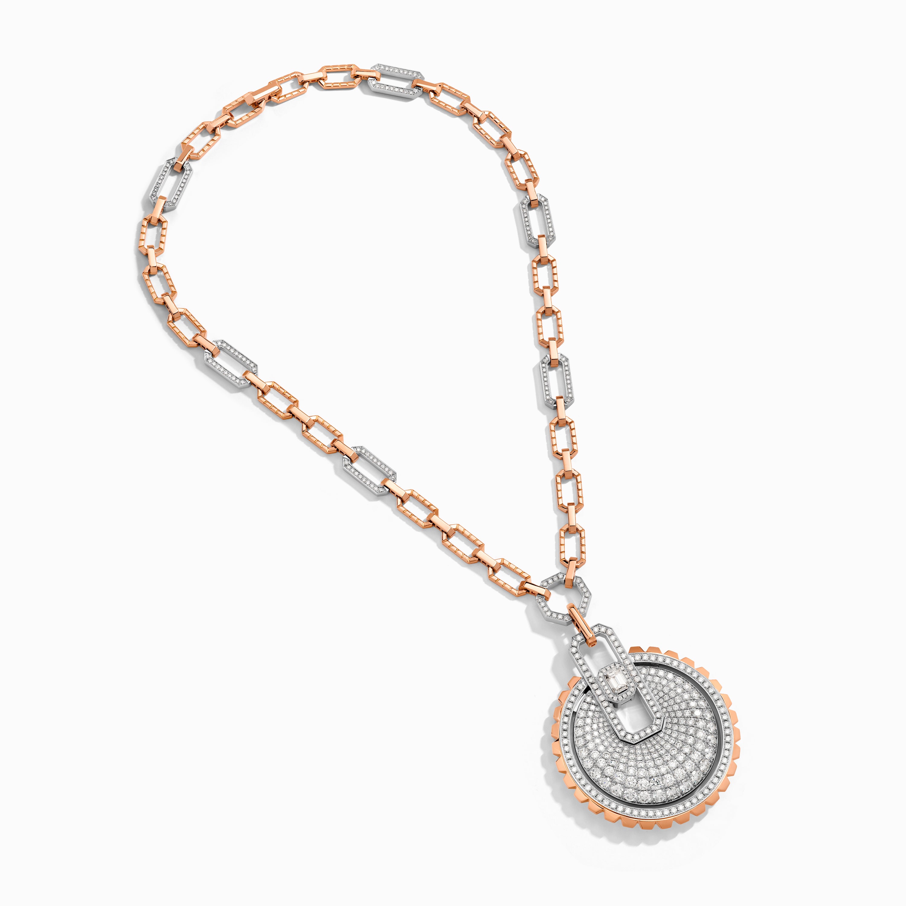 Empire Two-Tone Diamond Statement Pendant Necklace — фото 3