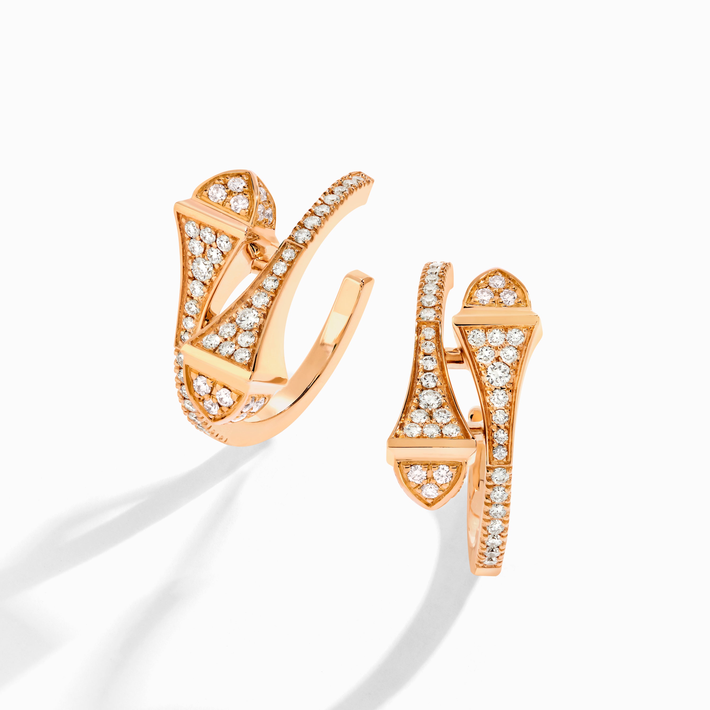 Cleo Full Diamond Open Hoop Earrings — фото 8