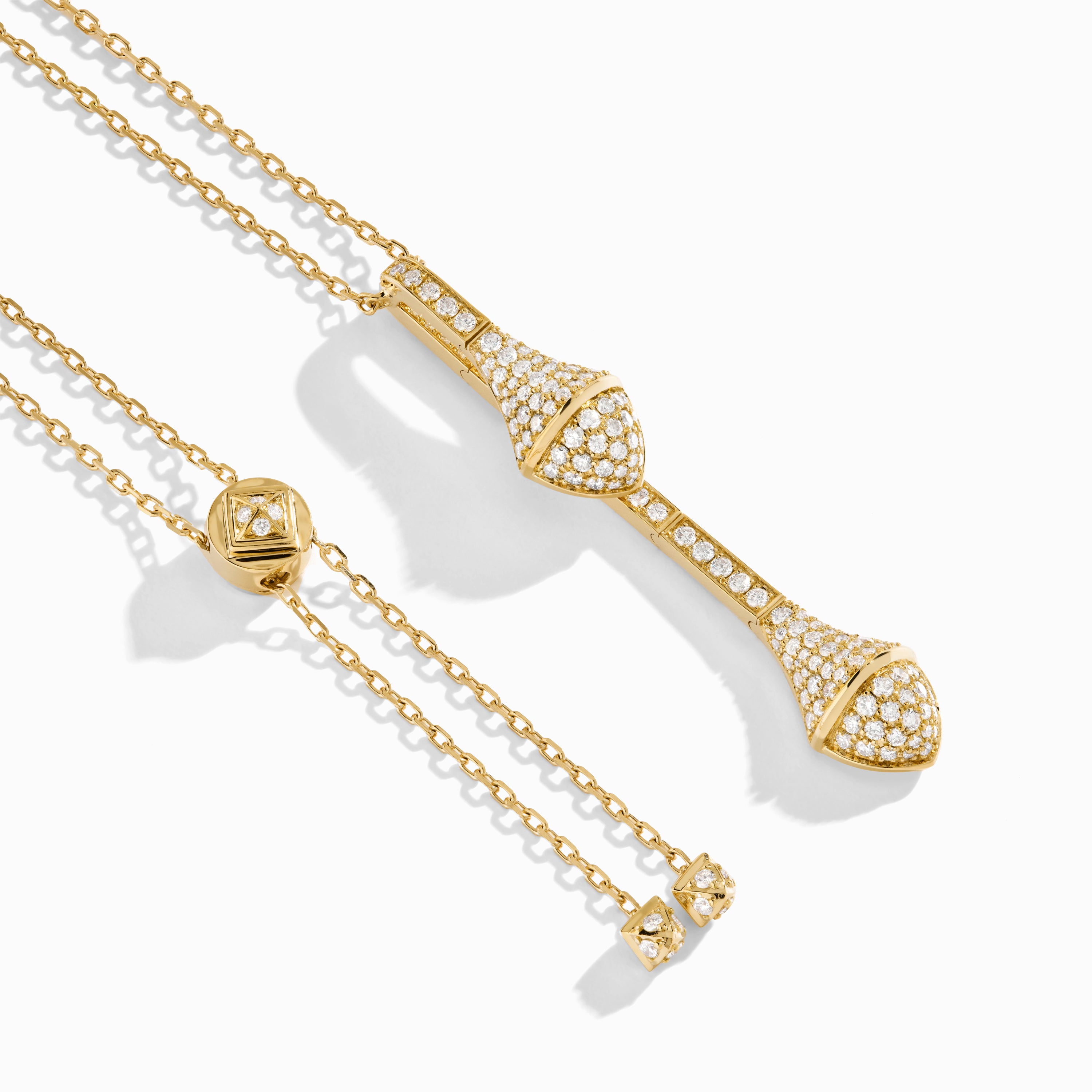 Cleo Long Chain Full Diamond Drop Pendant Necklace — фото 6