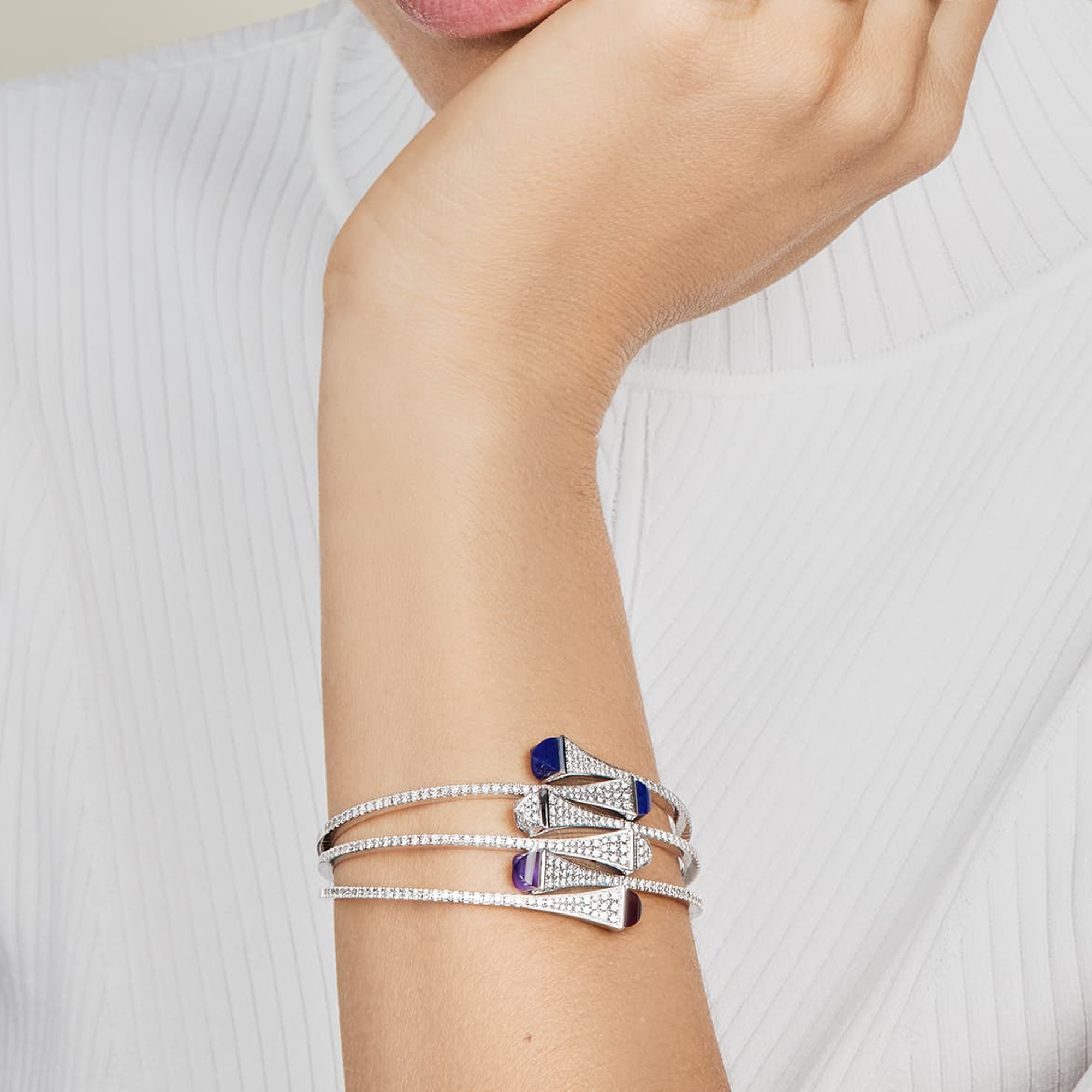 Cleo Diamond Midi Slip-On Bracelet — фото 43