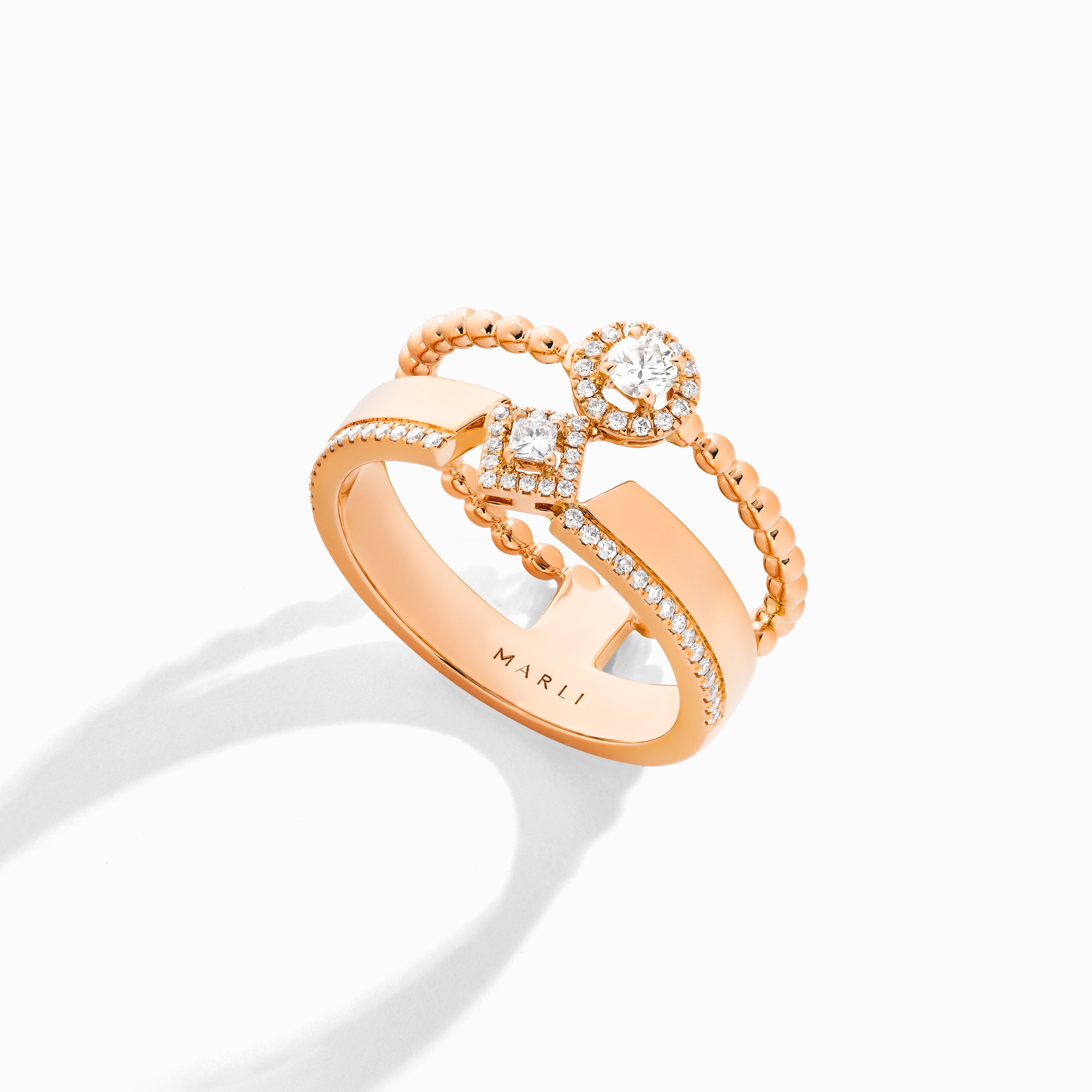 Rock Mix Double-Strand Ring