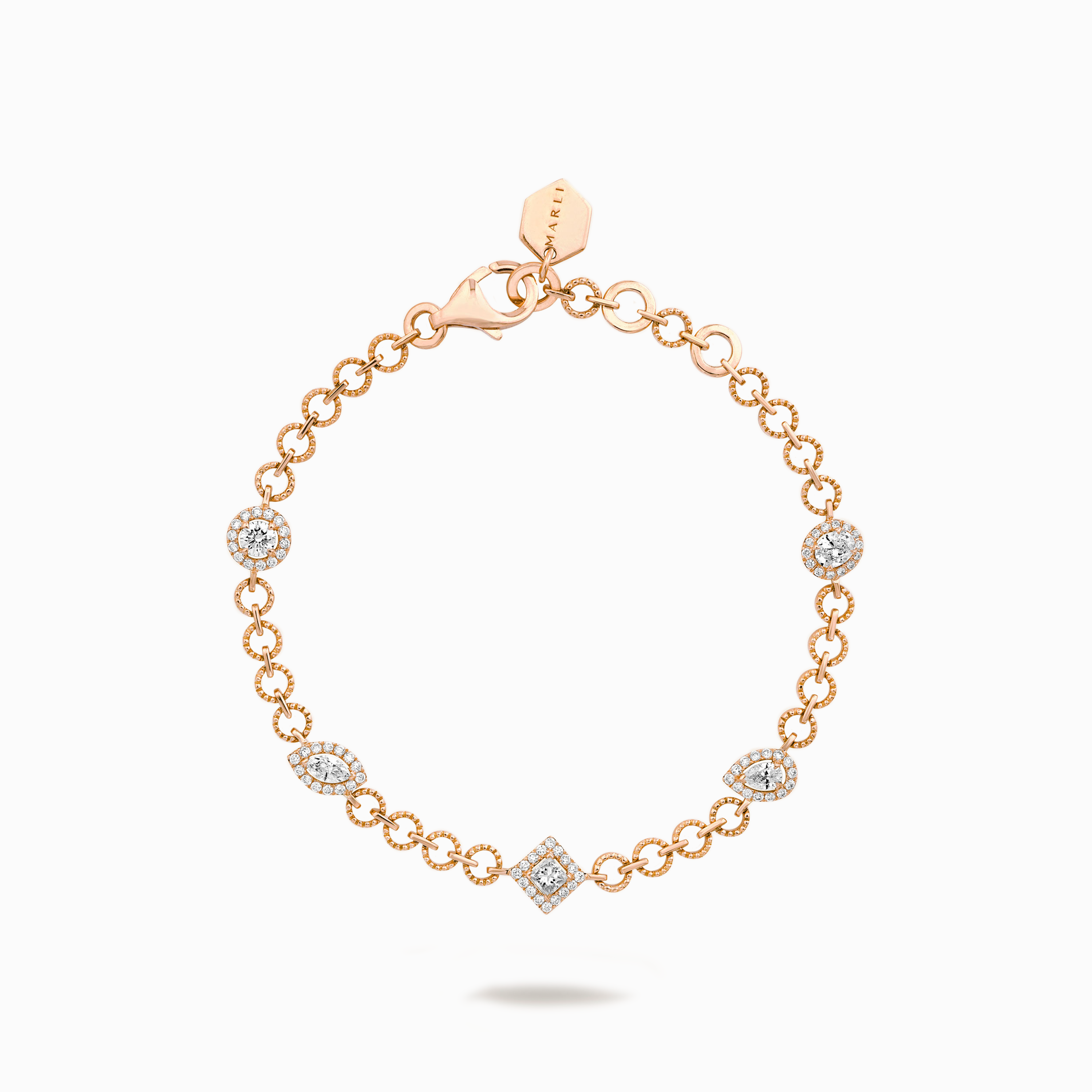 Rock Charm Beaded Chain Bracelet