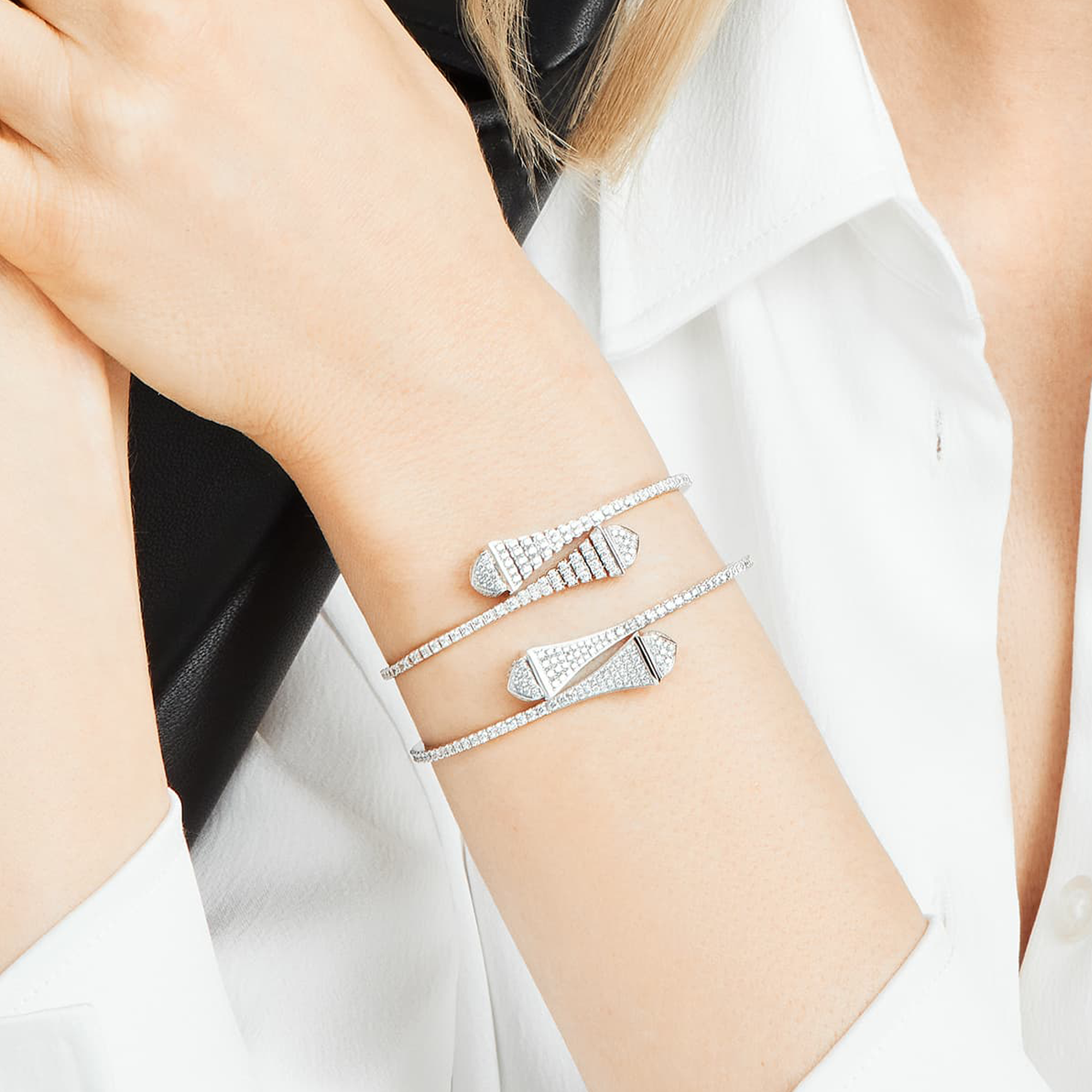 Cleo Rev Full Diamond Slim Slip-On Bracelet — фото 11