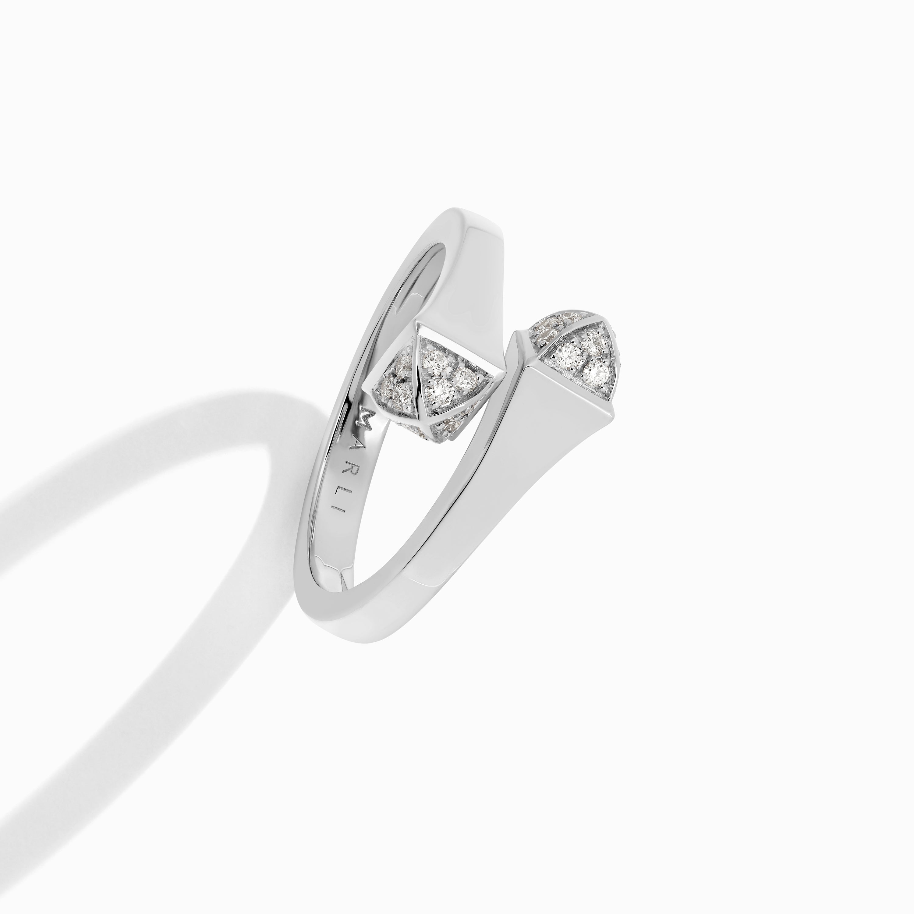 Cleo Gold Slim Ring with Diamond Pyramids — фото 9