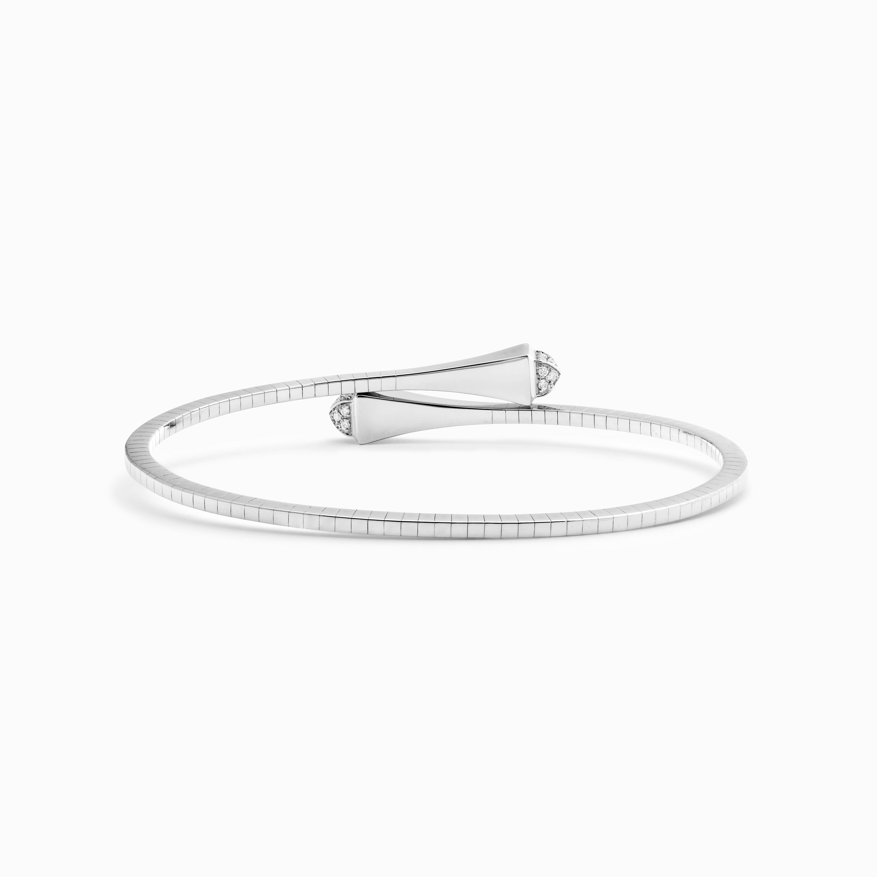 Cleo Gold Slim Slip-On Bracelet with Diamond Pyramids — фото 4