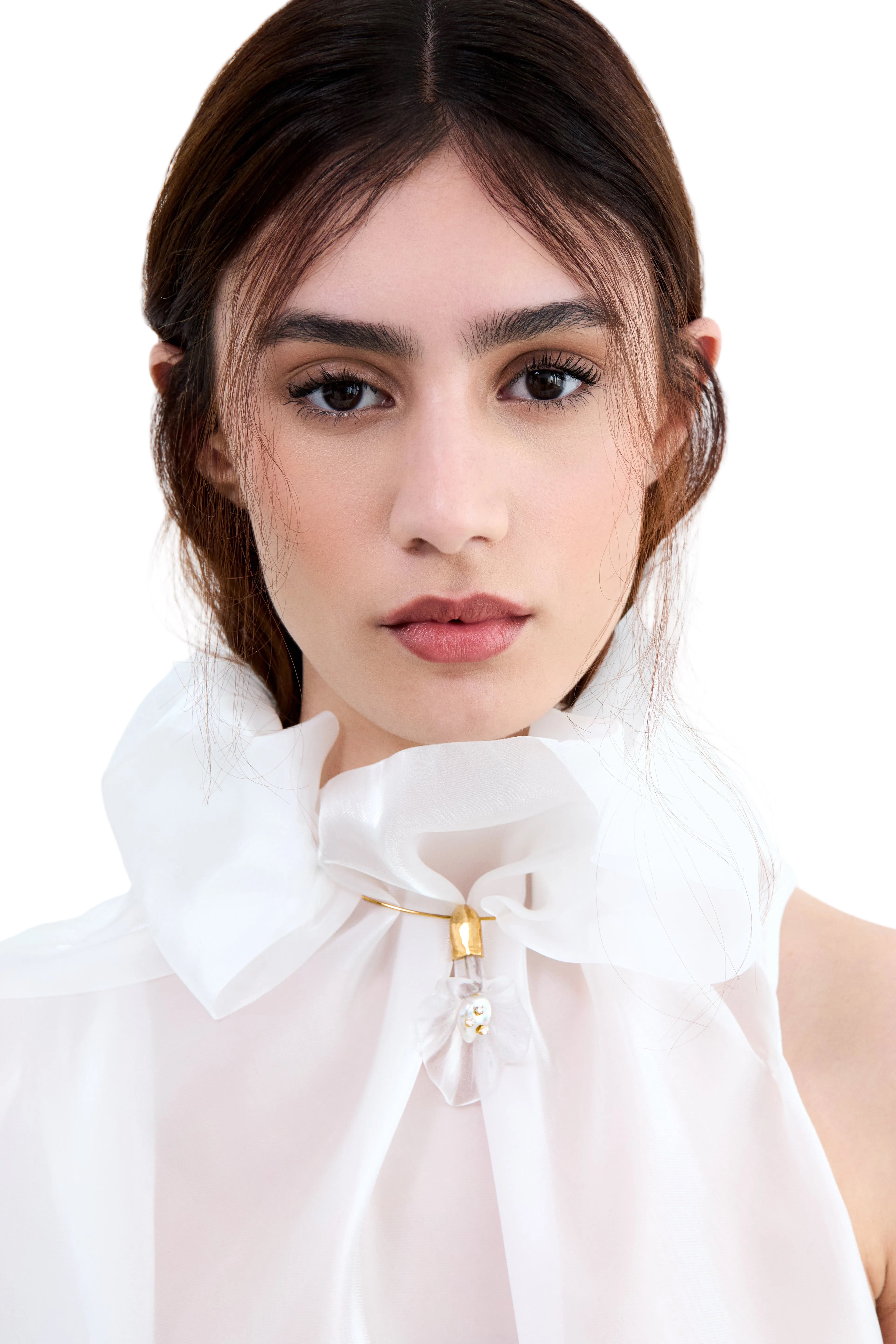 14kt Calla Lily Baroque Pearl and Diamond choker