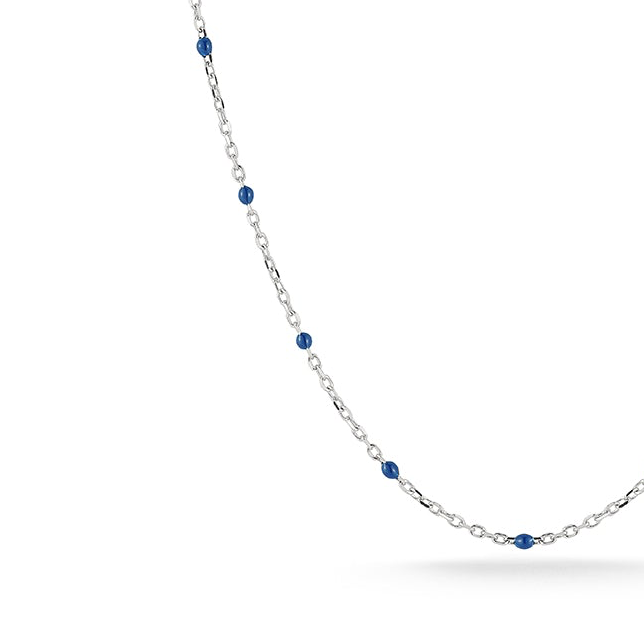 Blue Enamel Station Chain Necklace — фото 2
