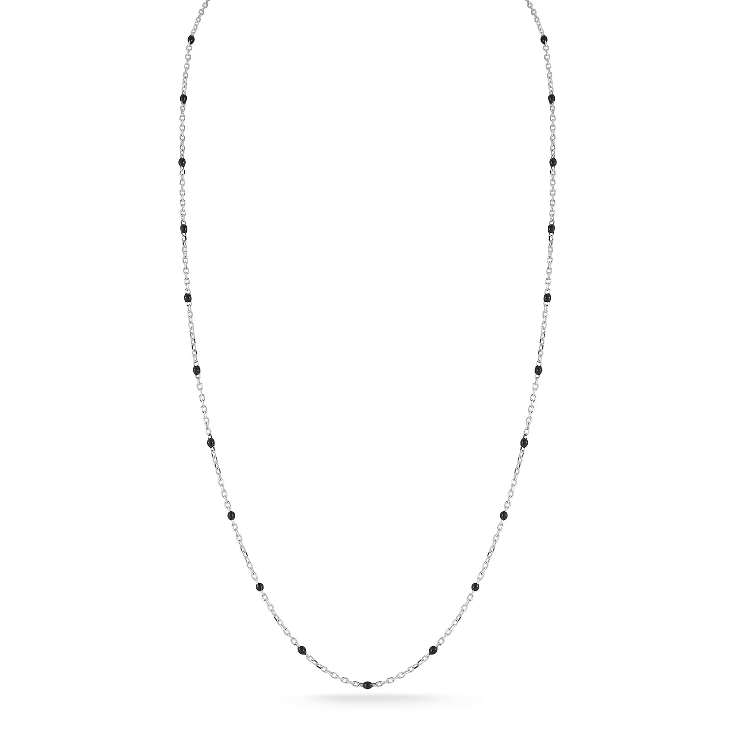 Black Enamel Station Chain Necklace — фото 2