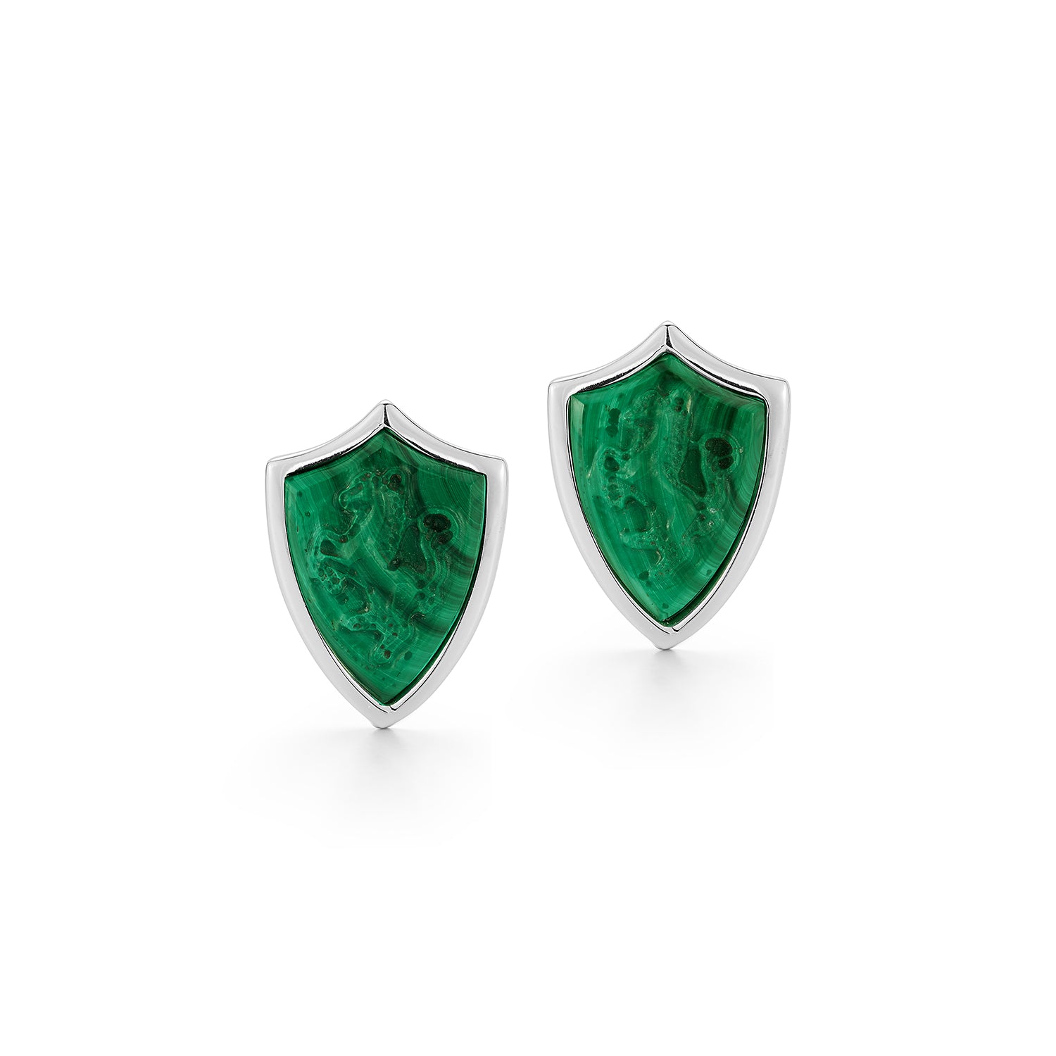 Carved Stallion Malachite Shield Cufflinks — фото 3