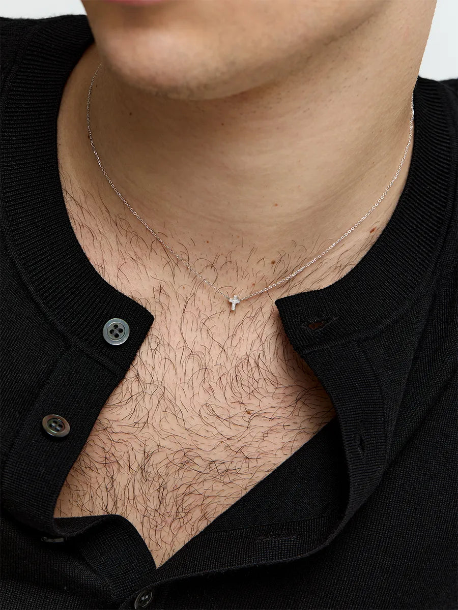 Diamond Suspended Cross Necklace — фото 4
