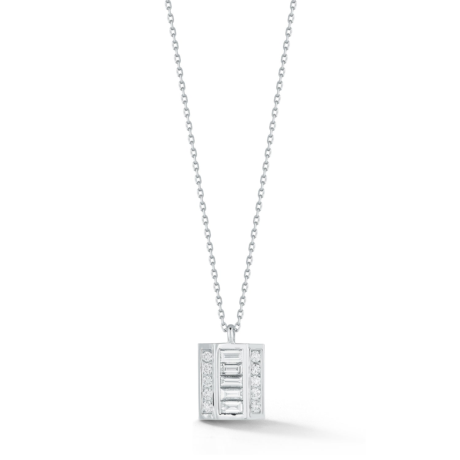 Platinum and Diamond Baguette Necklace — фото 5