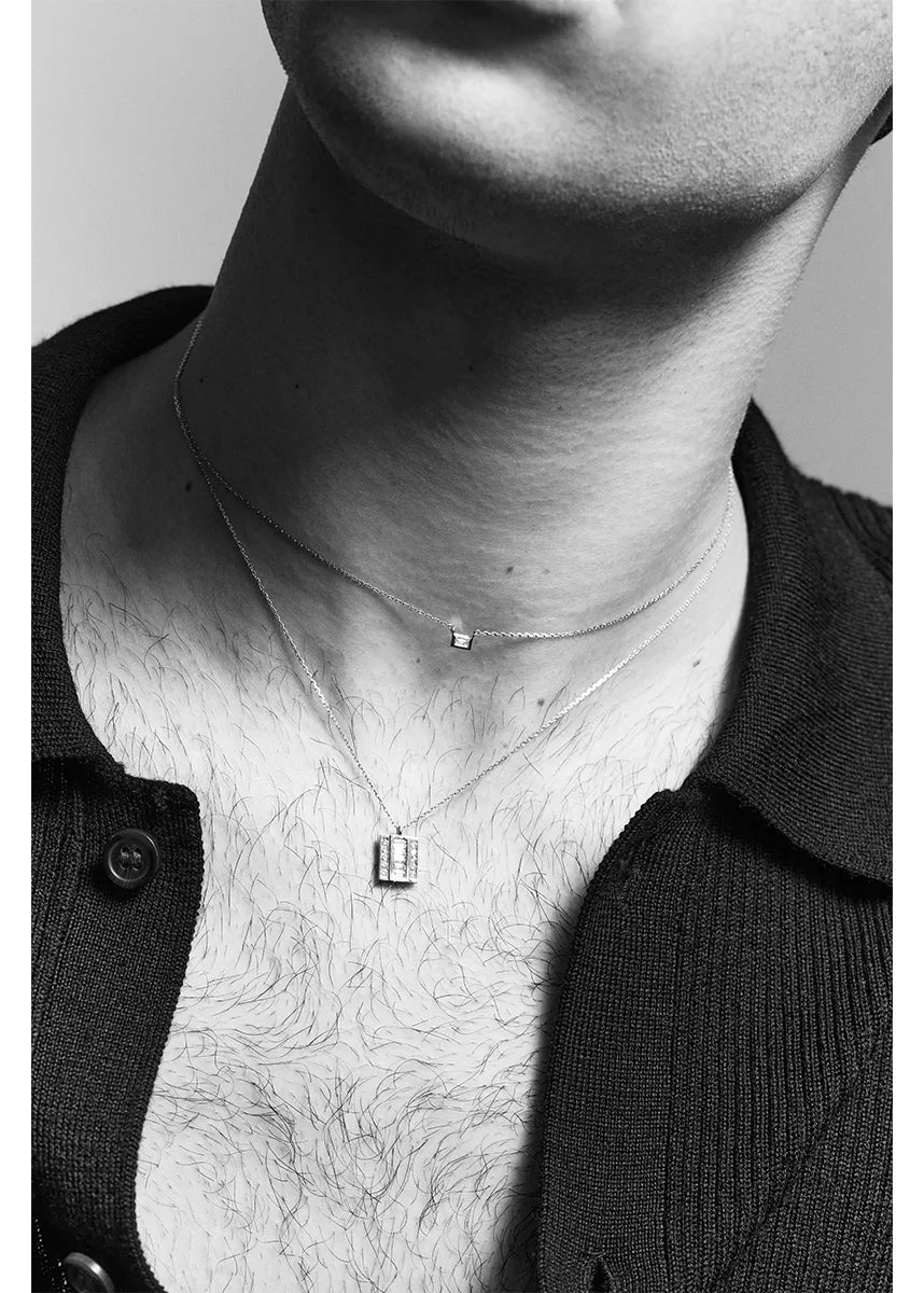 Platinum and Diamond Baguette Necklace — фото 4