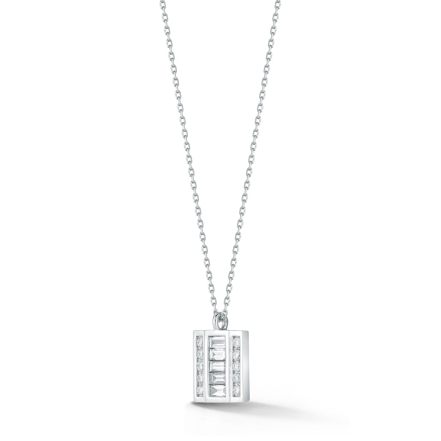 Platinum and Diamond Baguette Necklace — фото 3