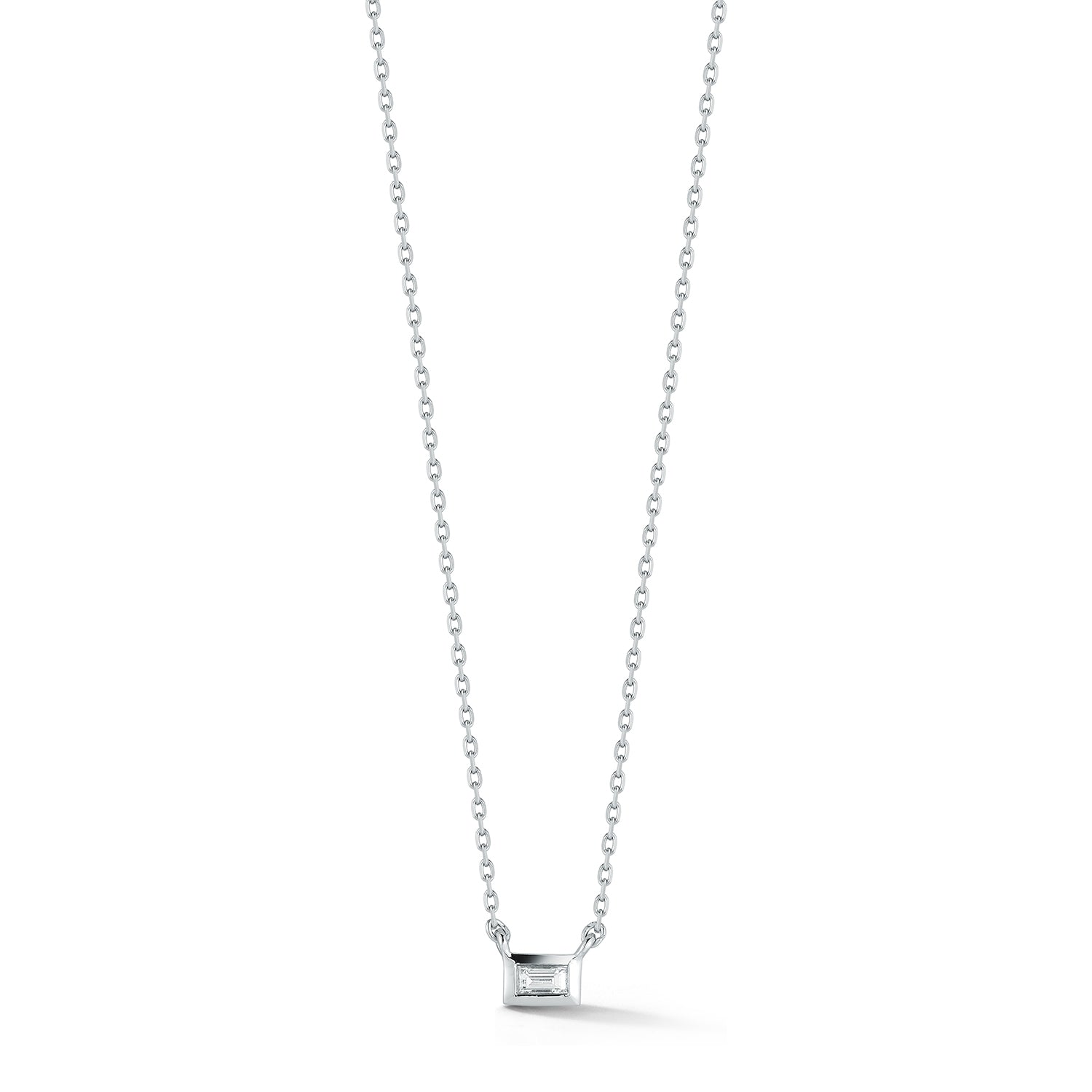 Platinum Diamond Baguette Necklace — фото 2