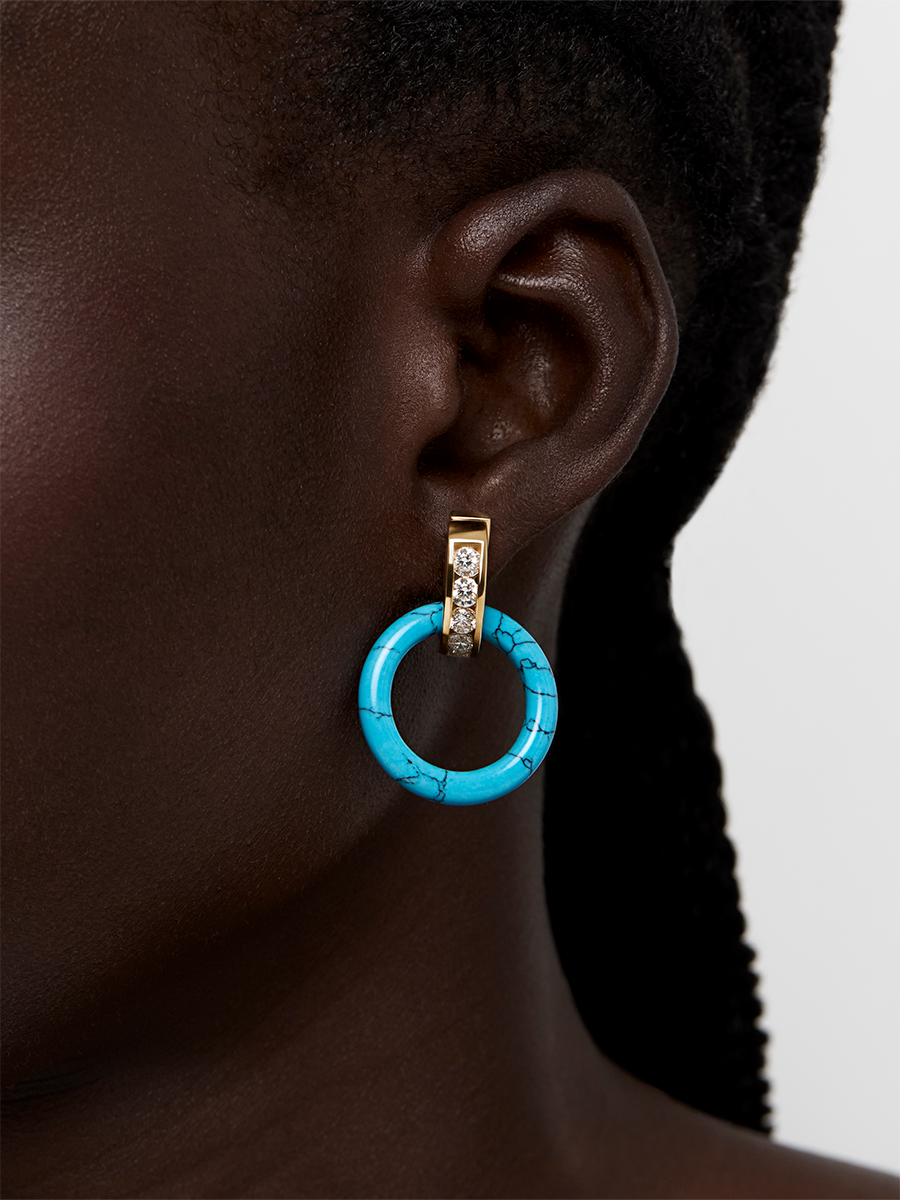 14kt Deluxe Donut Door Knocker Earring Set — фото 3