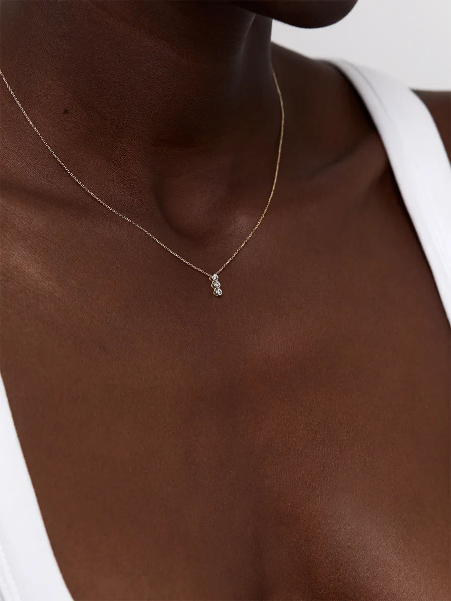 14kt Trio Diamond Bar Necklace — фото 2
