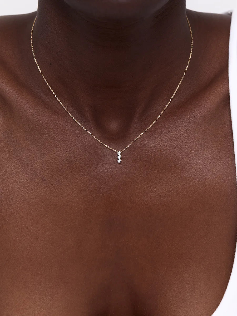 14kt Trio Diamond Bar Necklace — фото 7
