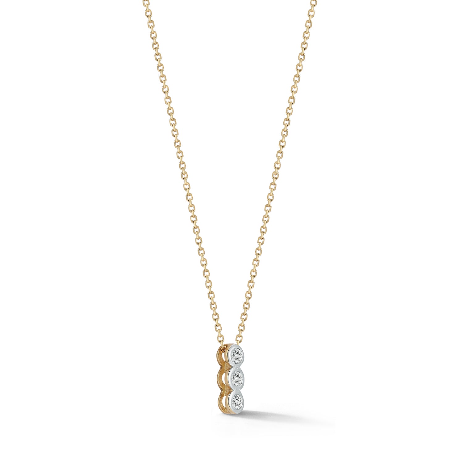 14kt Trio Diamond Bar Necklace