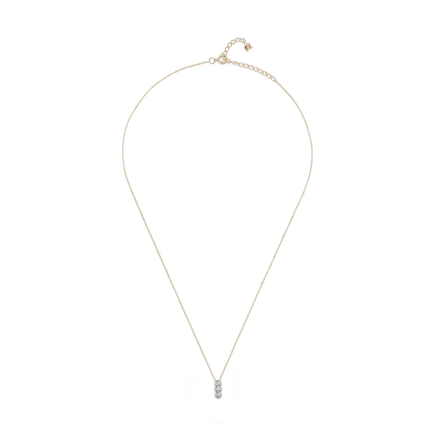 14kt Trio Diamond Bar Necklace — фото 3