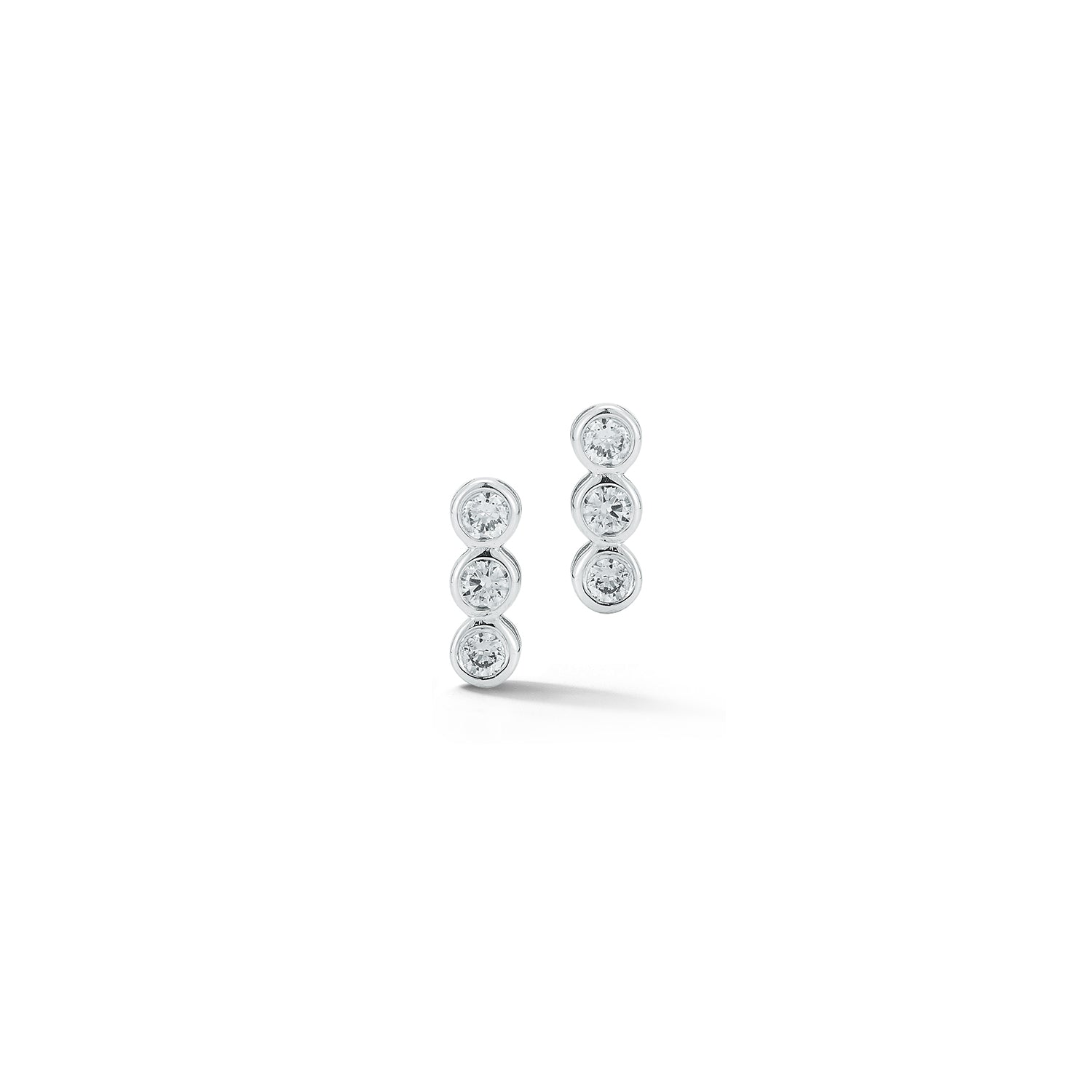 14kt Trio Diamond Bar Studs — фото 4