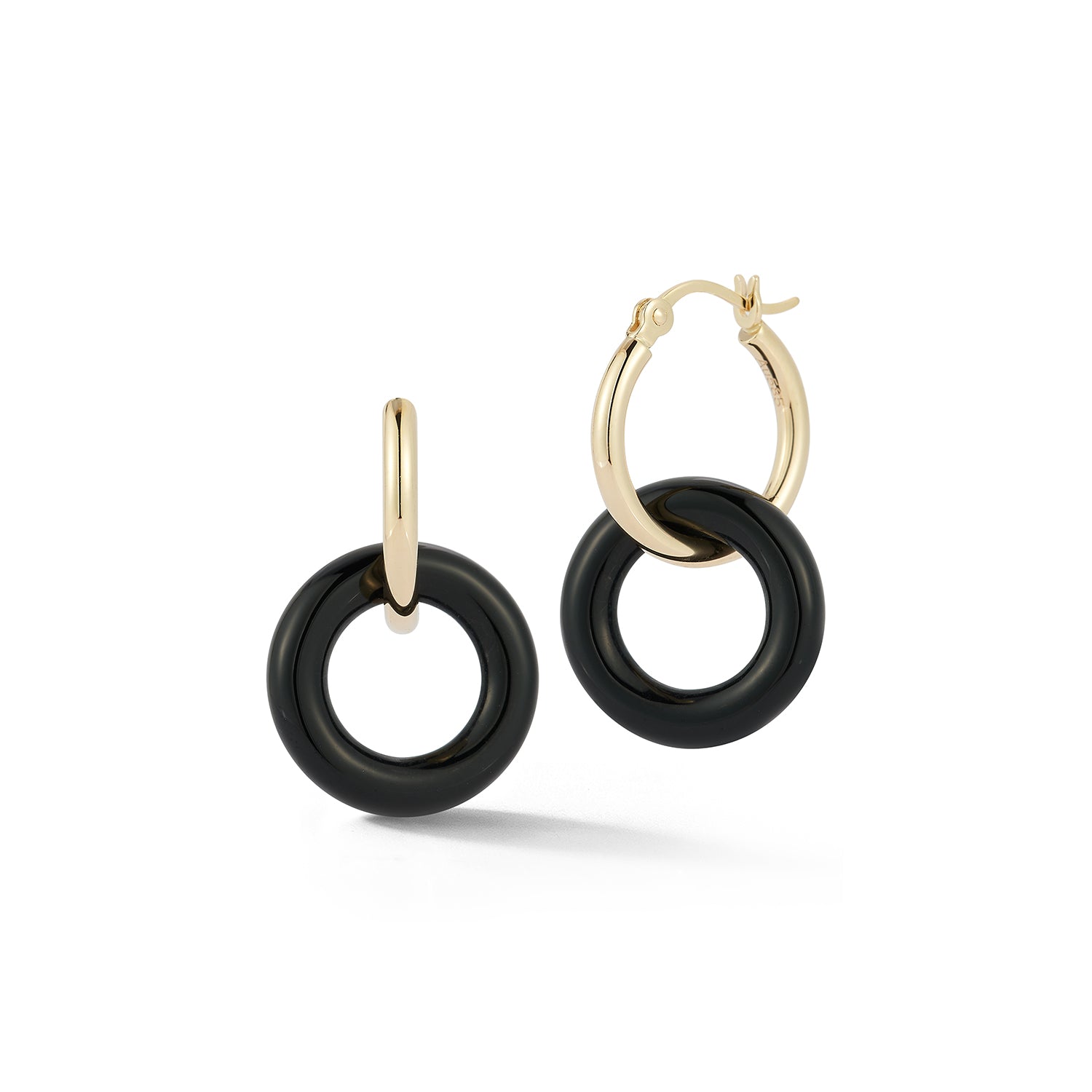 14kt Onyx Donut Hoops — фото 1